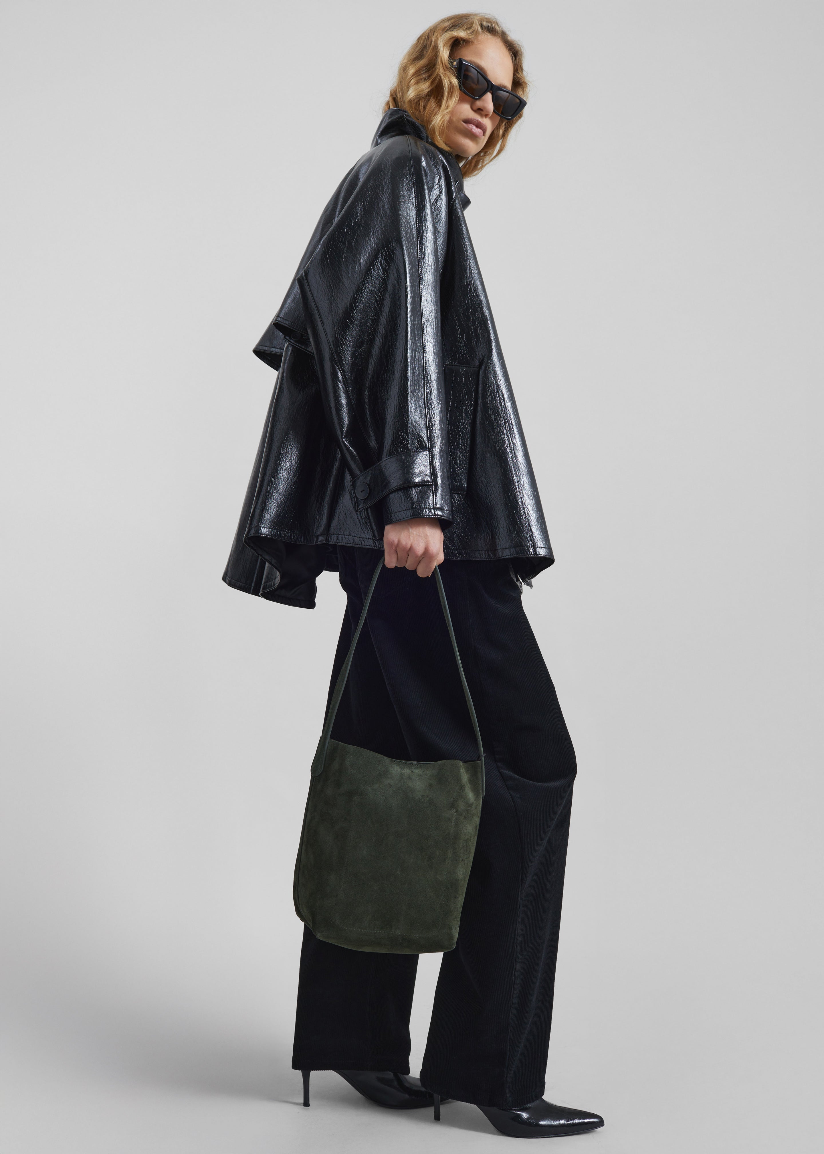 Dalaro Faux Leather Swing Jacket - Black – The Frankie Shop