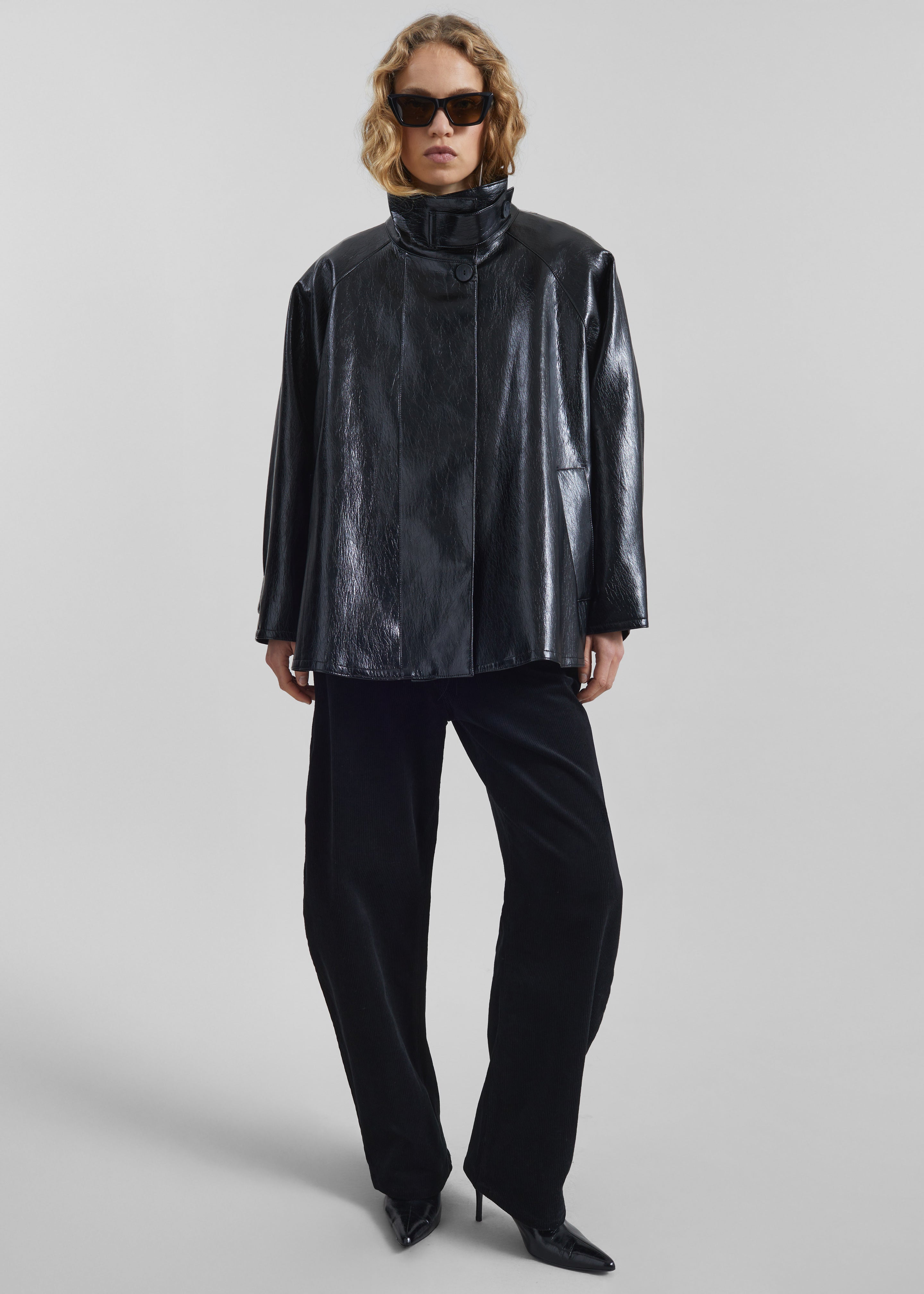 Dalaro Faux Leather Swing Jacket - Black - 2