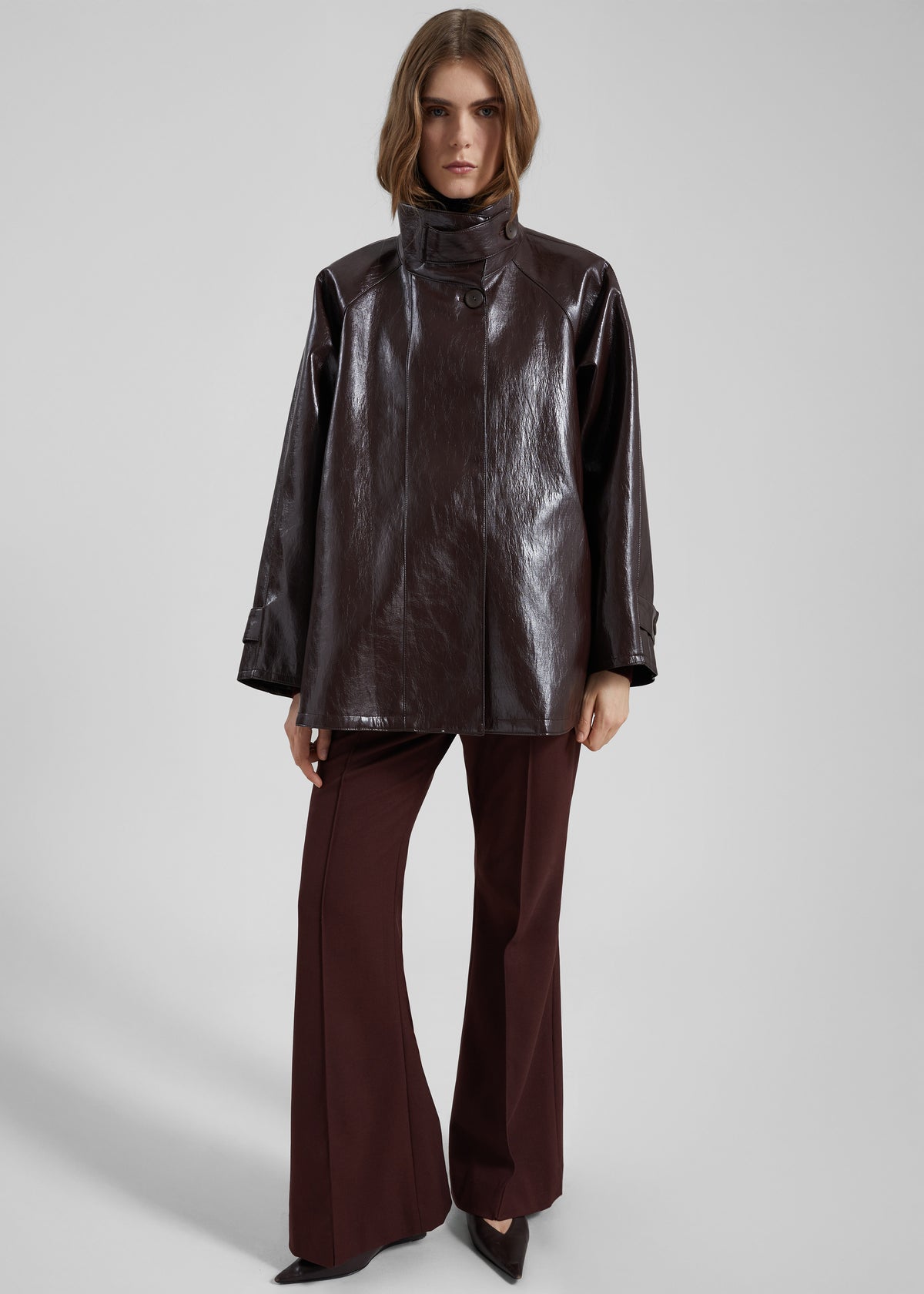 Dalaro Faux Leather Swing Jacket - Burgundy - 2