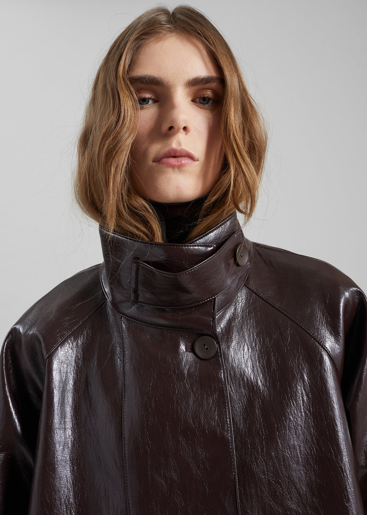 Dalaro Faux Leather Swing Jacket - Burgundy - 5