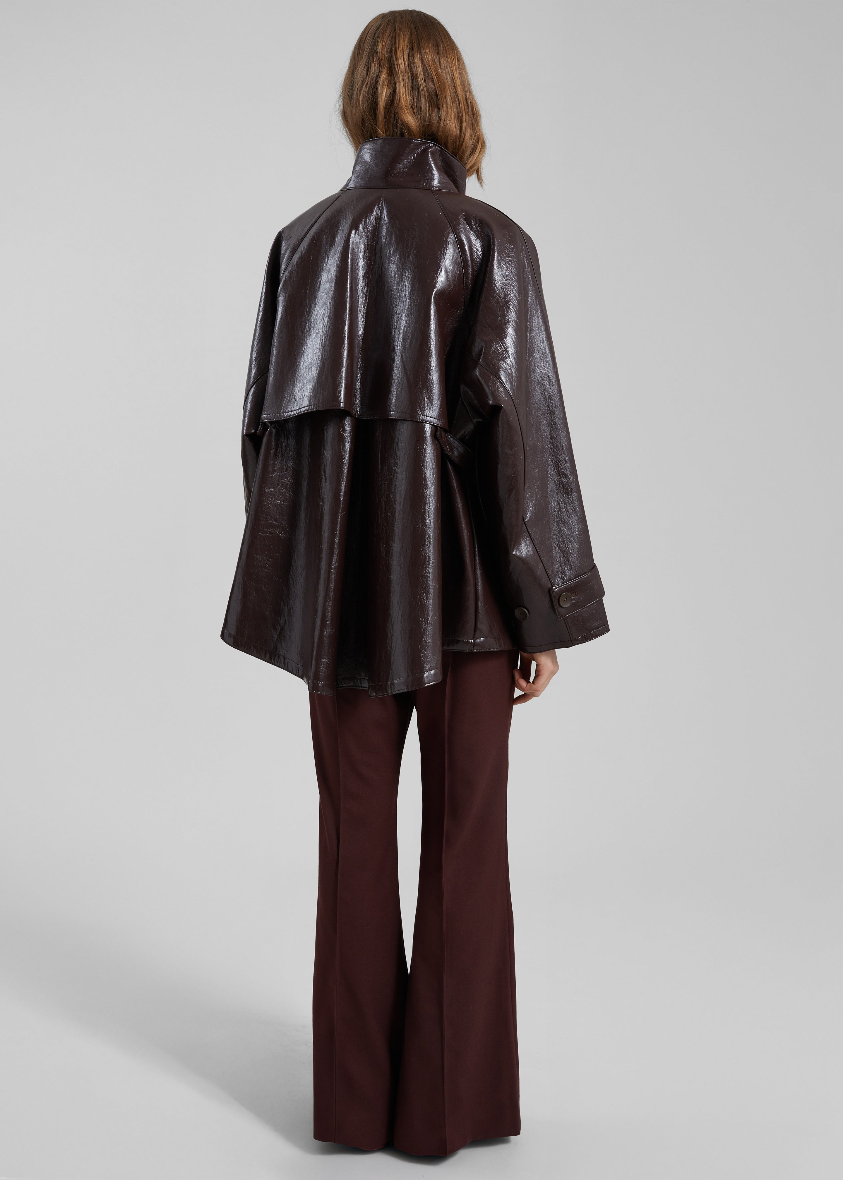 Dalaro Faux Leather Swing Jacket - Burgundy - 10