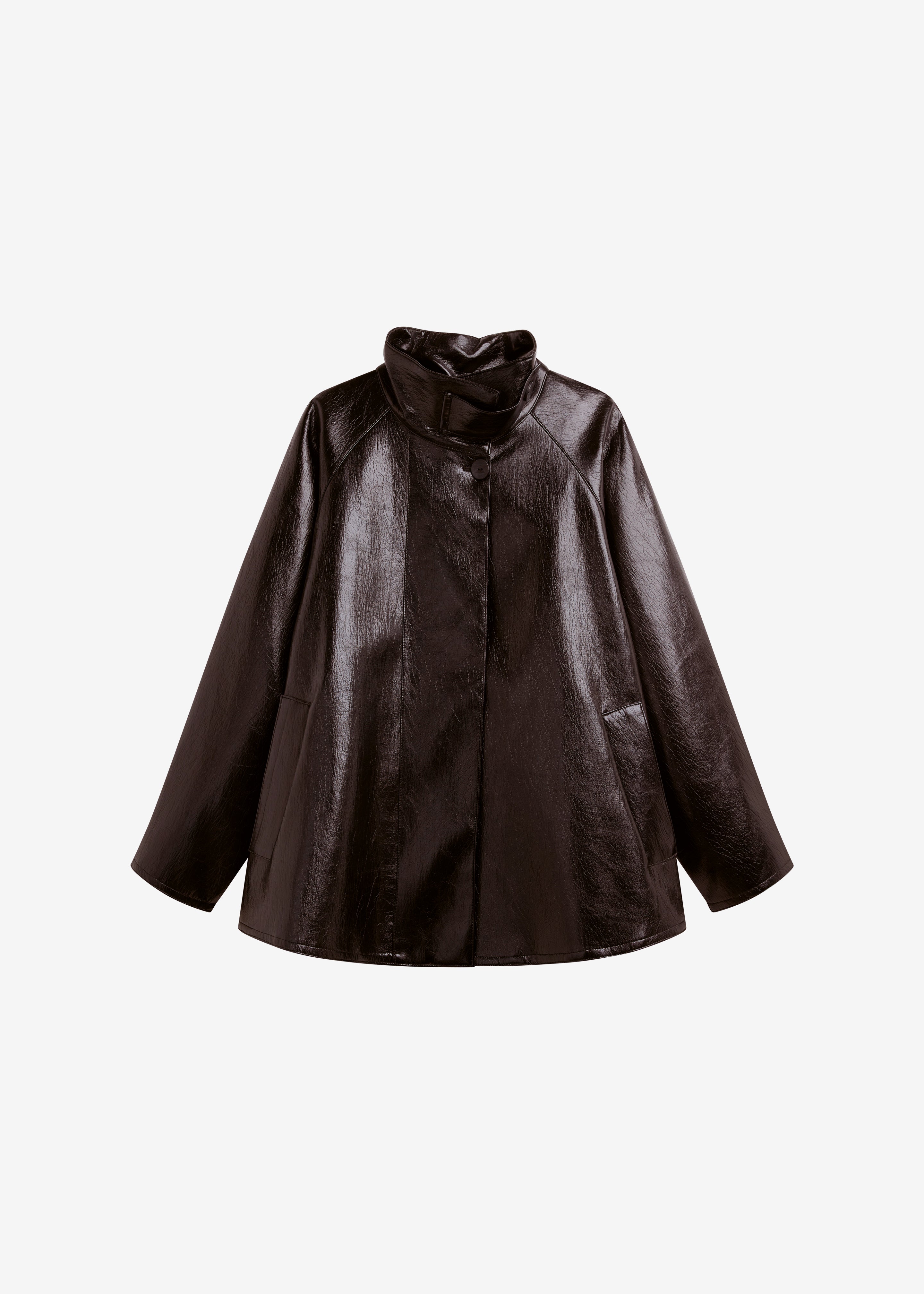 Dalaro Faux Leather Swing Jacket - Burgundy – The Frankie Shop