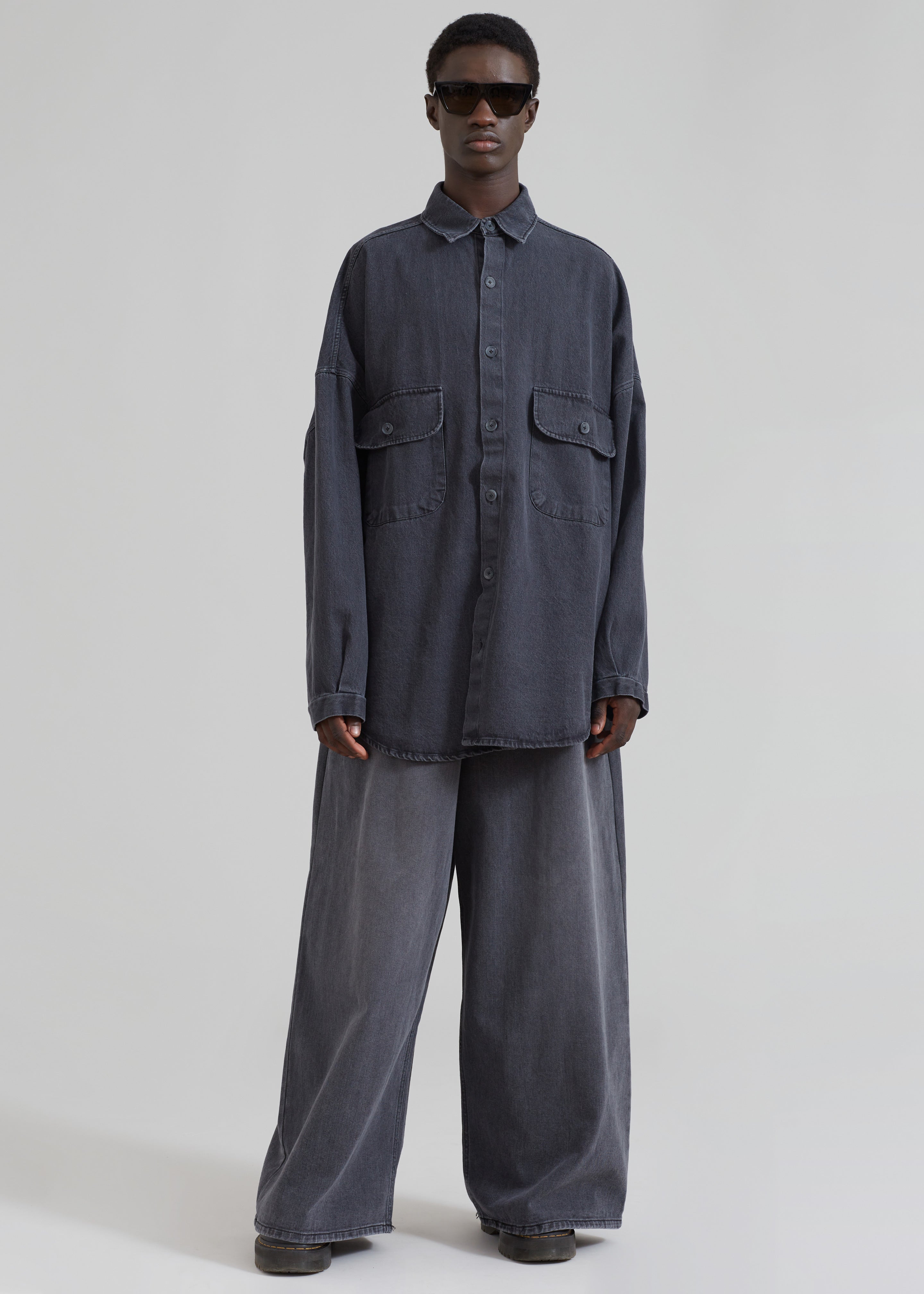 MEN'S DENIM UTILITY LONG SLEEVE OVER SHIRT | UNIQLO IN