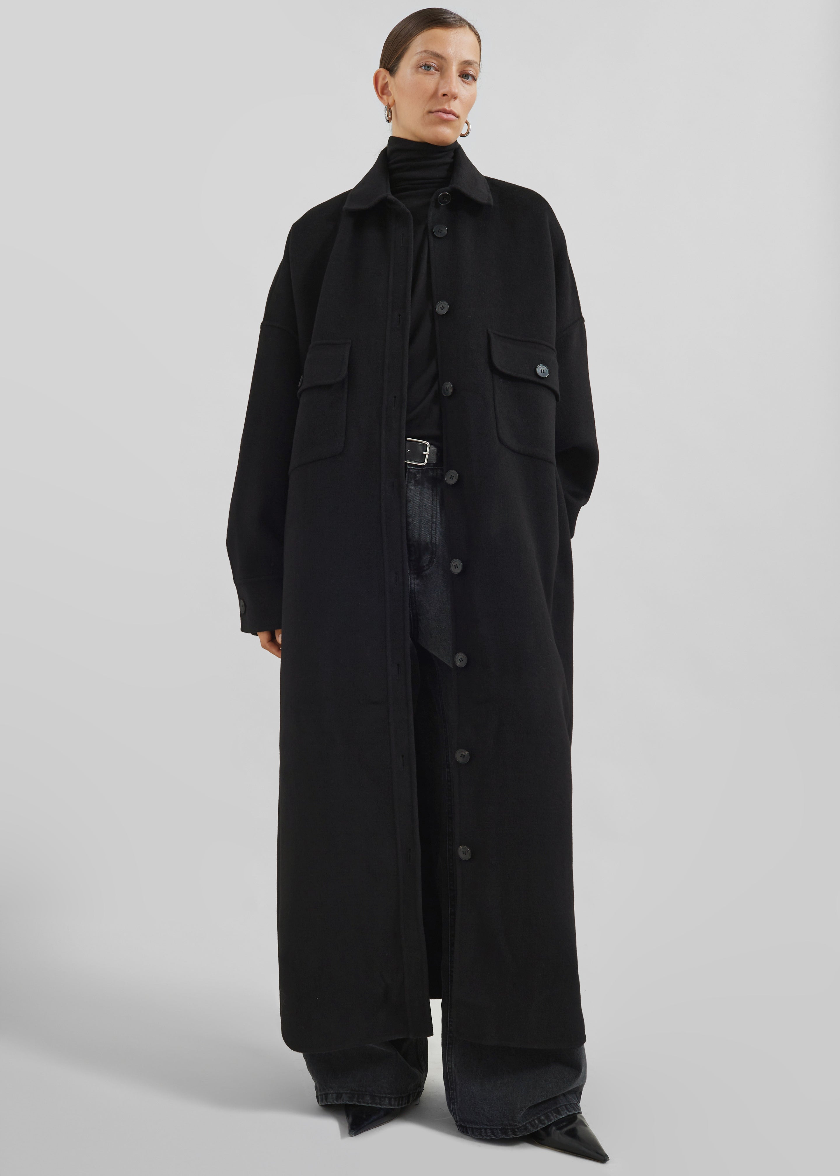 Dallas Wool Overcoat - Black - 5