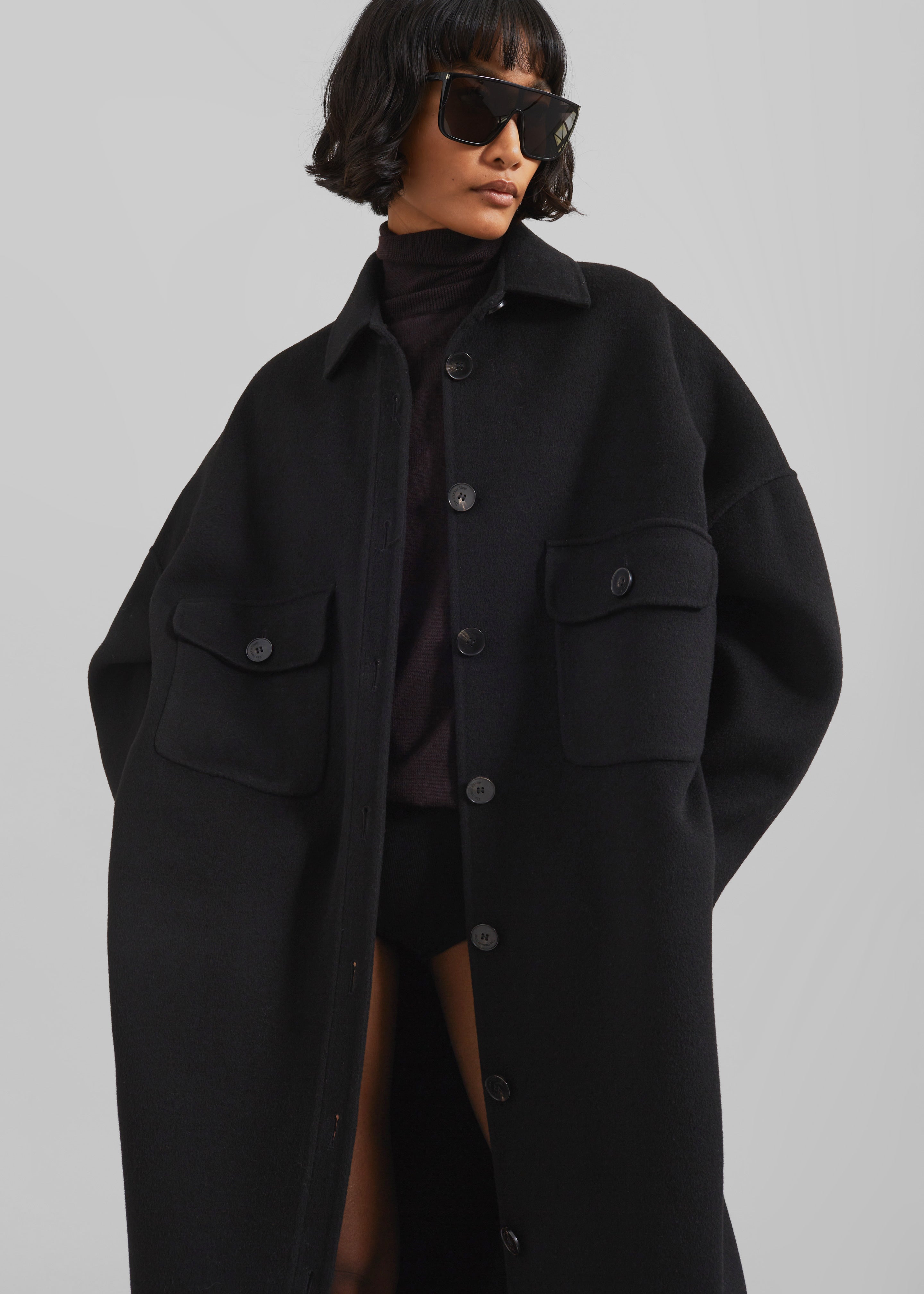 Dallas Wool Overcoat - Black - 6