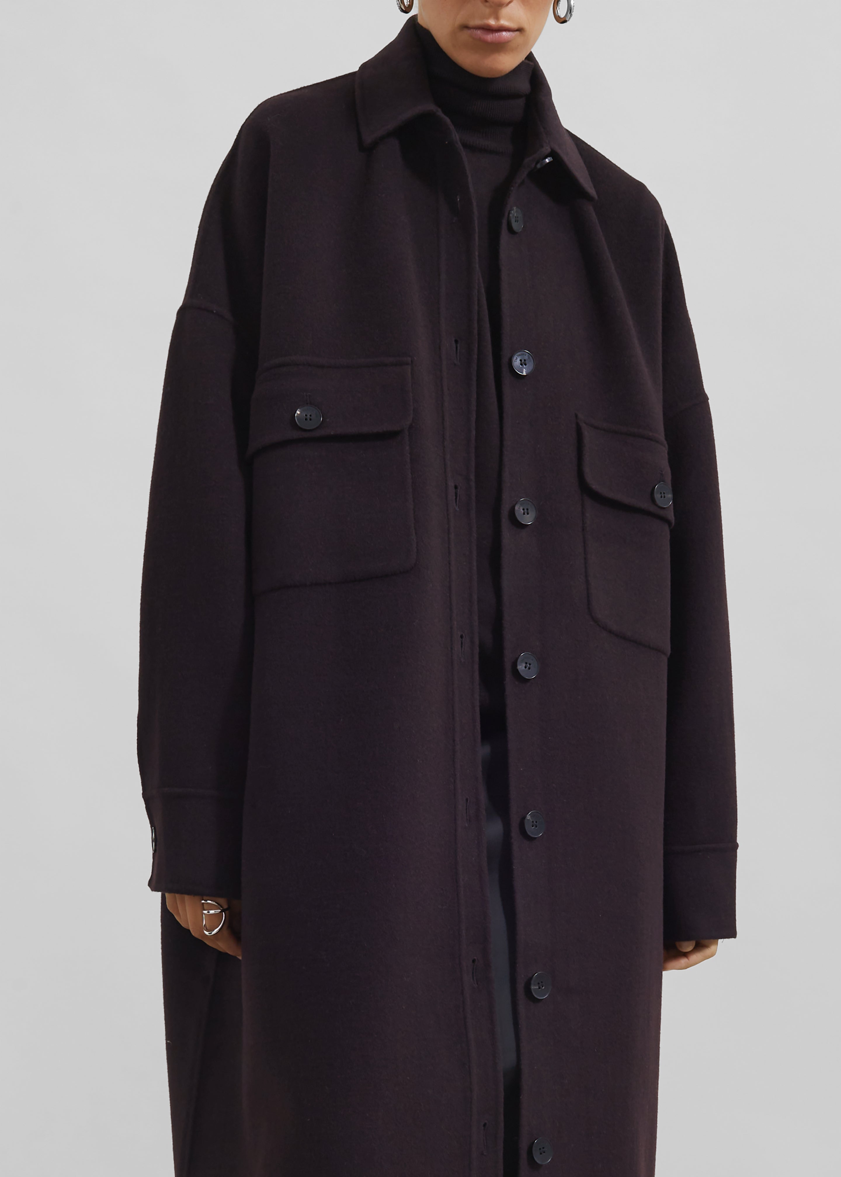 Dallas Wool Overcoat - Dark Plum - 7