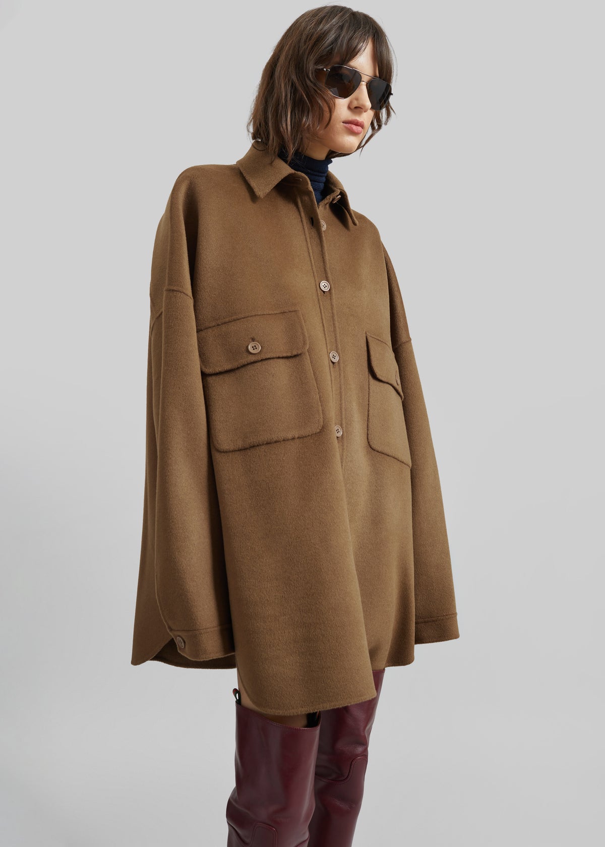 Dallas Wool Overshirt - Camel - 5