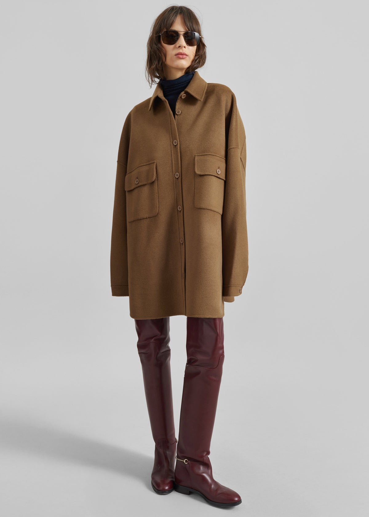 Dallas Wool Overshirt - Camel - 2