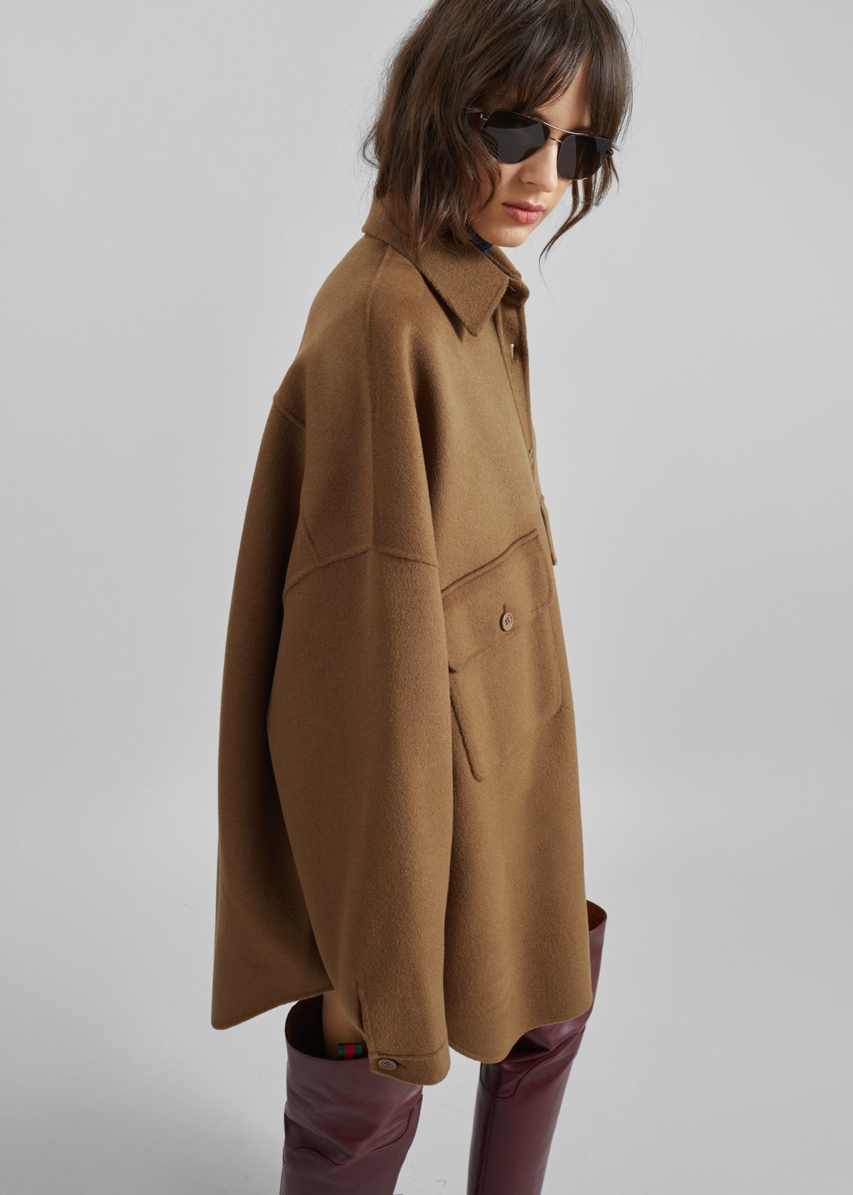 Dallas Wool Overshirt - Camel - 3