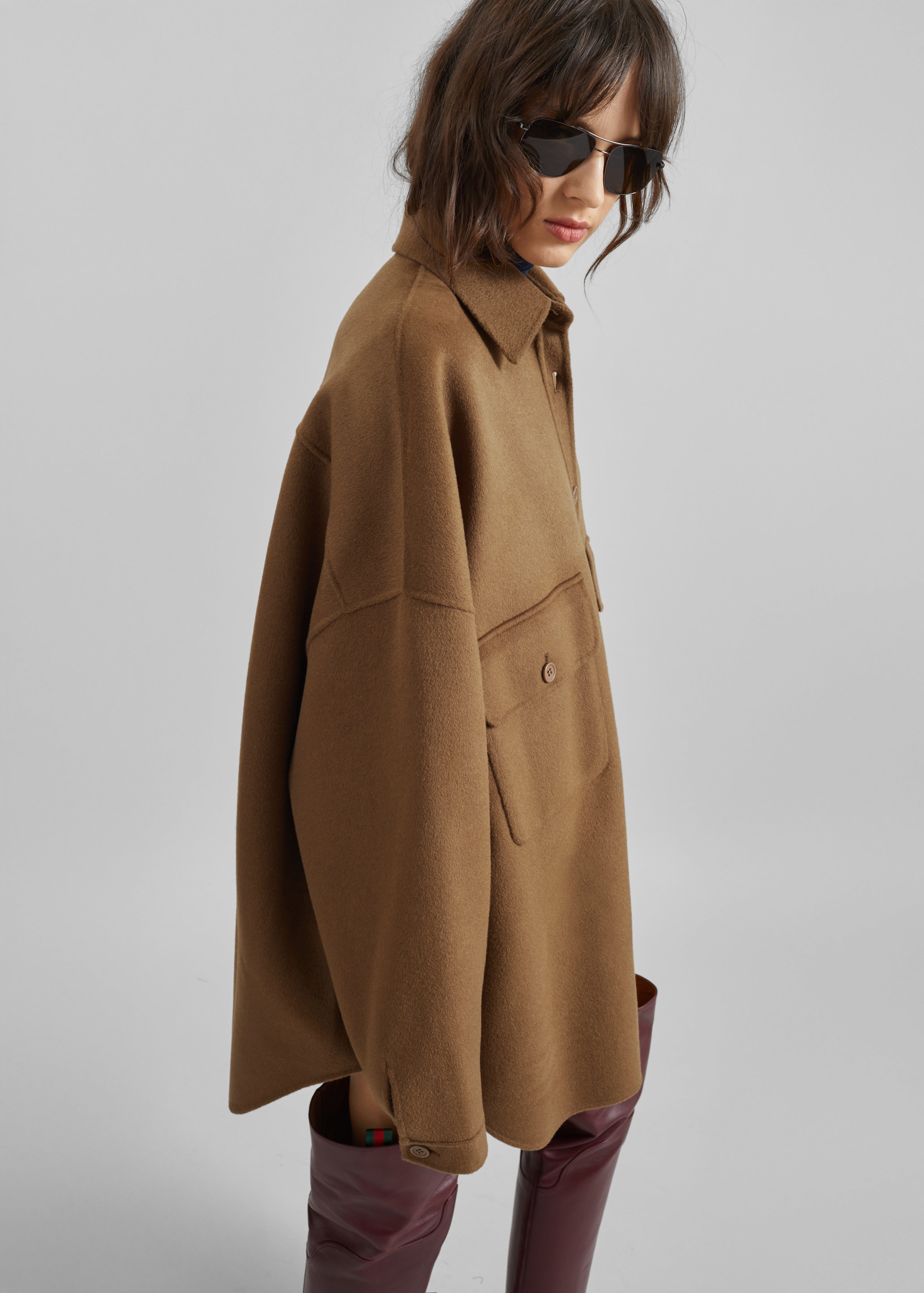 Dallas Wool Overshirt - Camel - 3