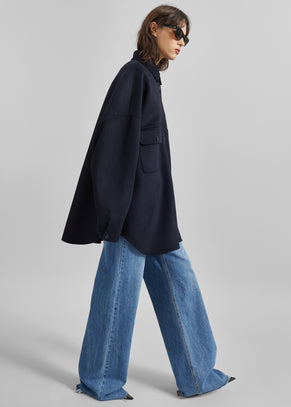 Dallas Wool Overshirt - Navy