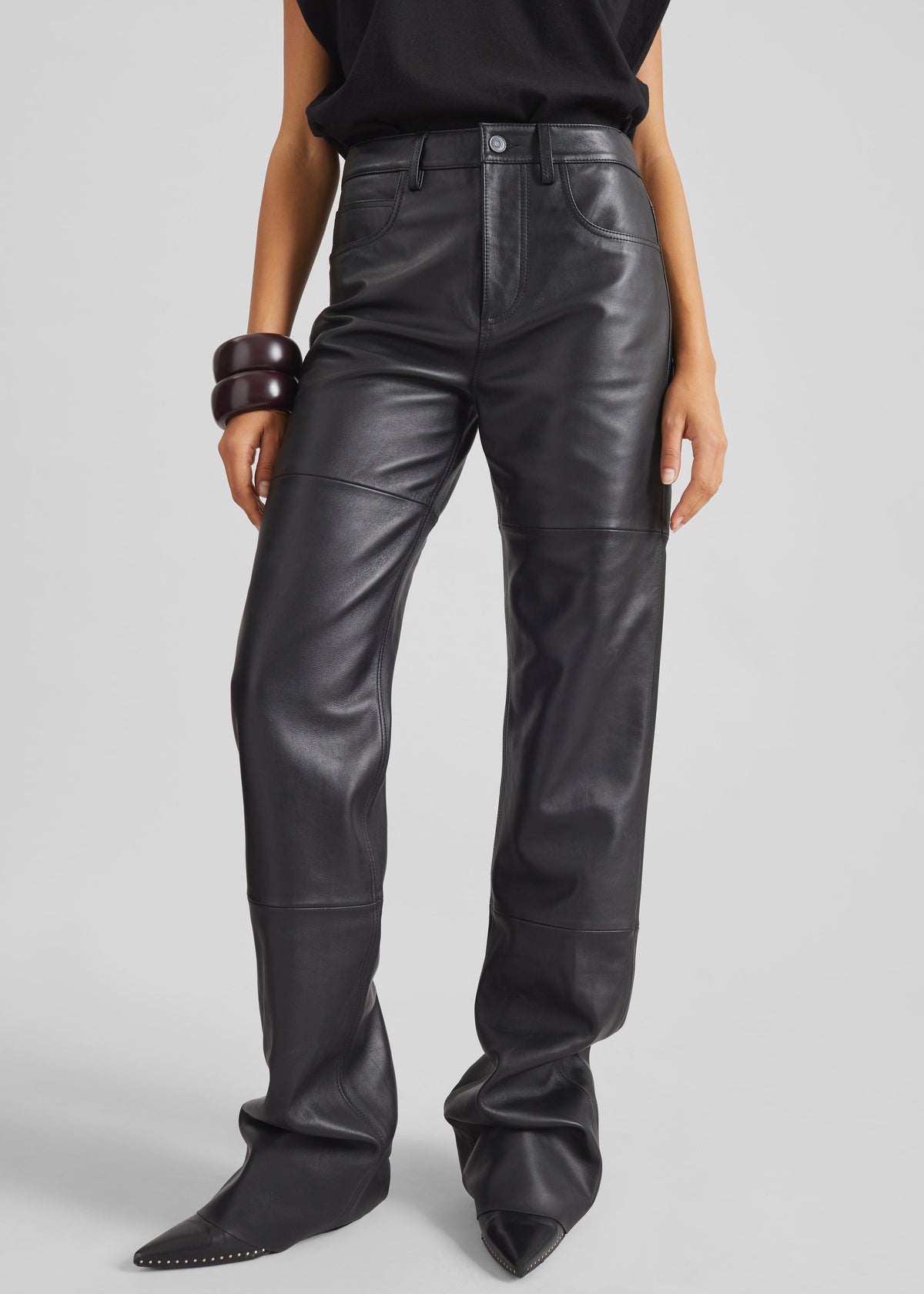 Dalston Leather Pants - Black - 6