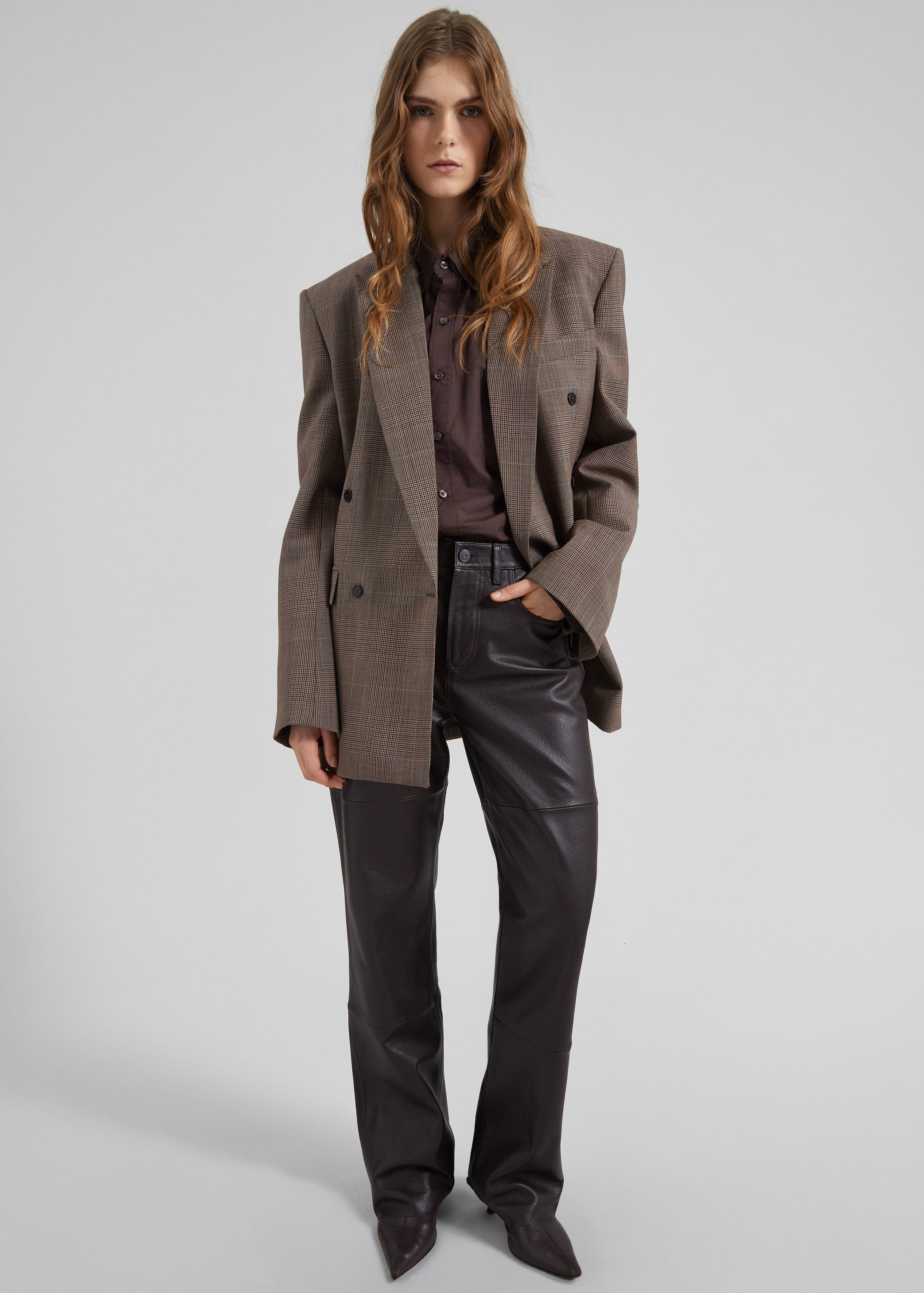 Shop the look image for Dalston Leather Pants - Vintage Brown