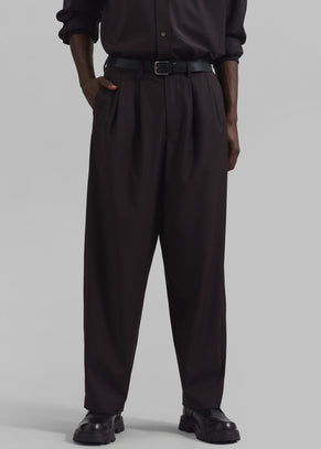 Dalton Wool Blend Trousers - Brown