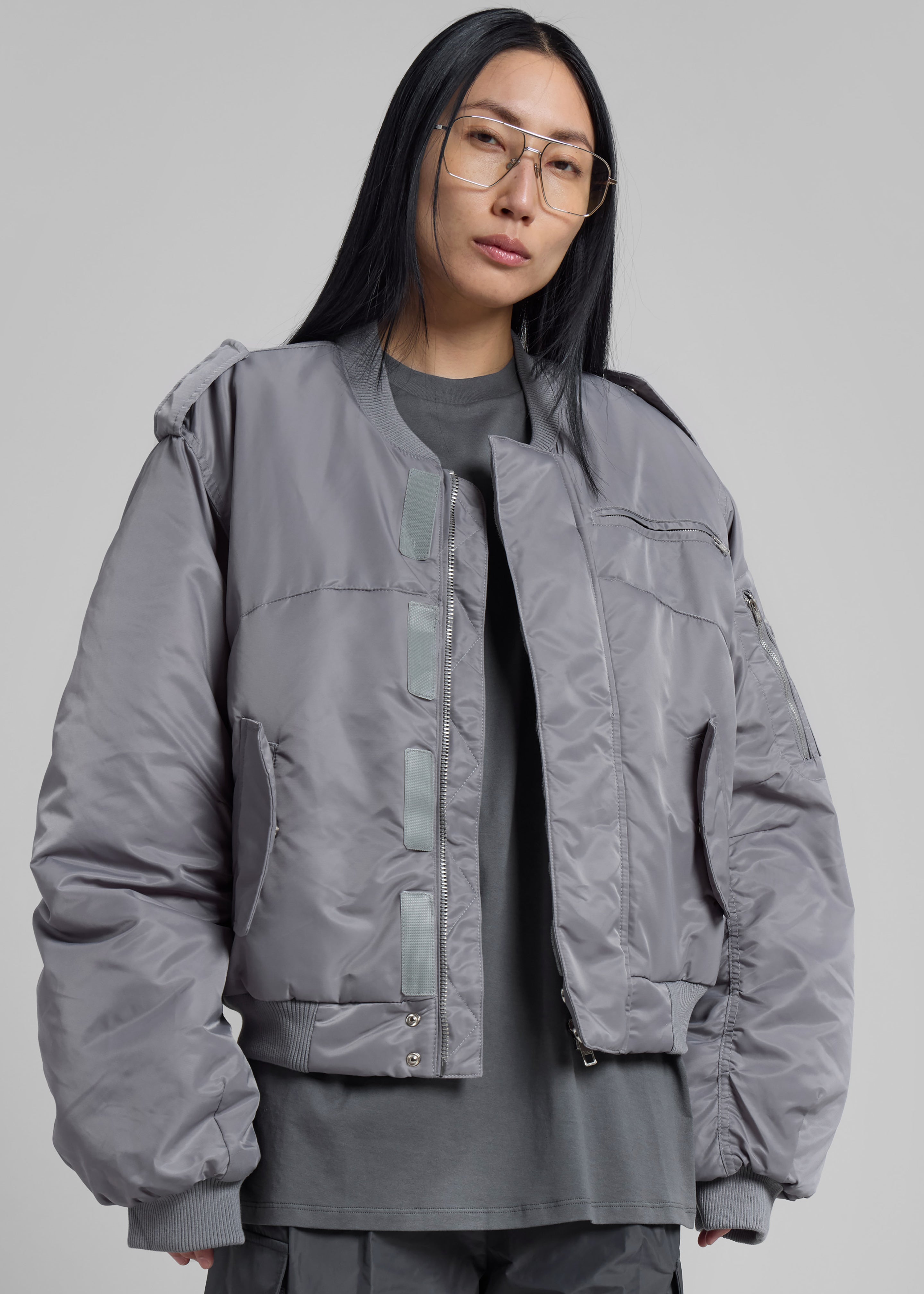 Dalva Bomber Jacket - Light Grey - 5