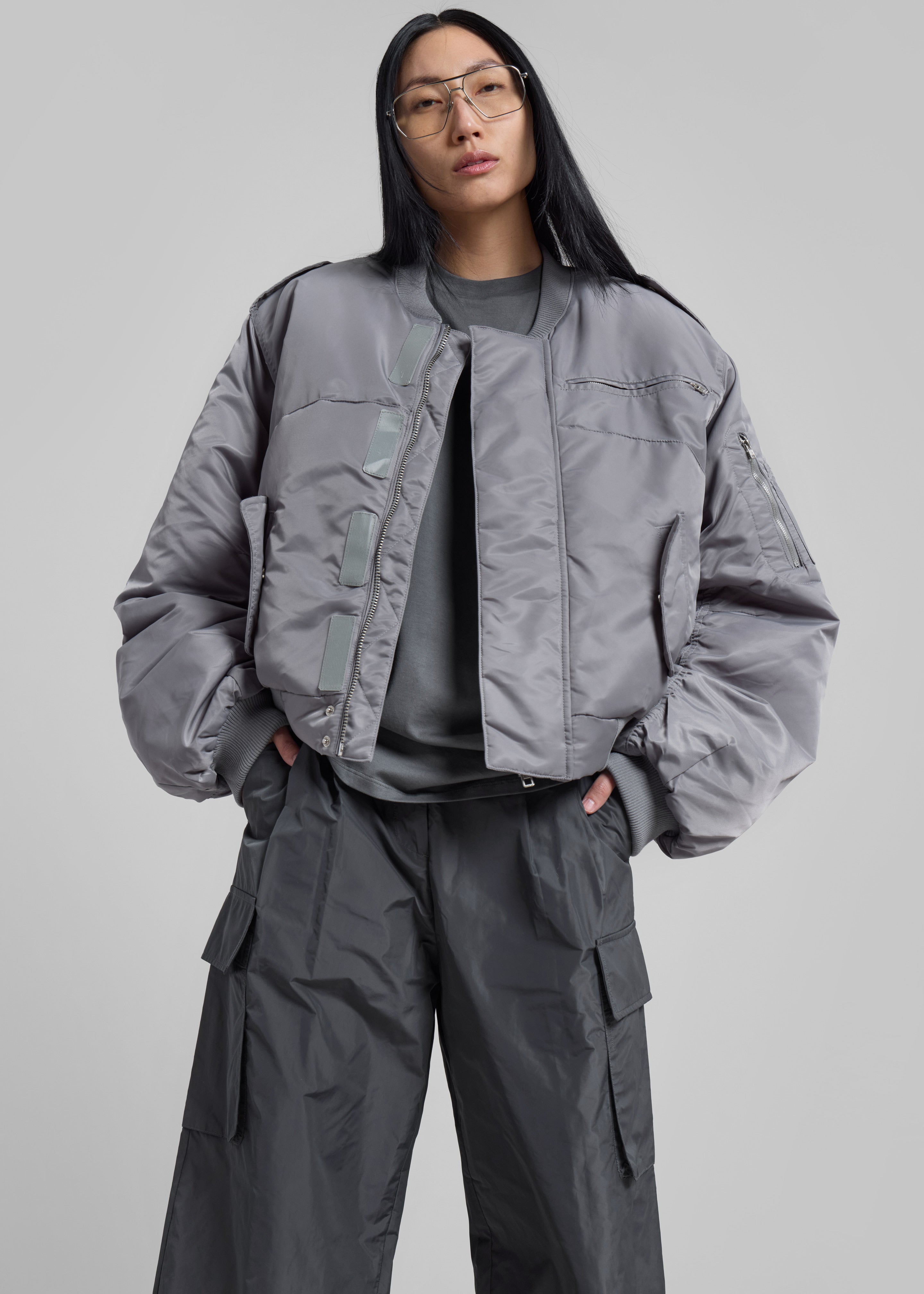 Dalva Bomber Jacket - Light Grey - 3