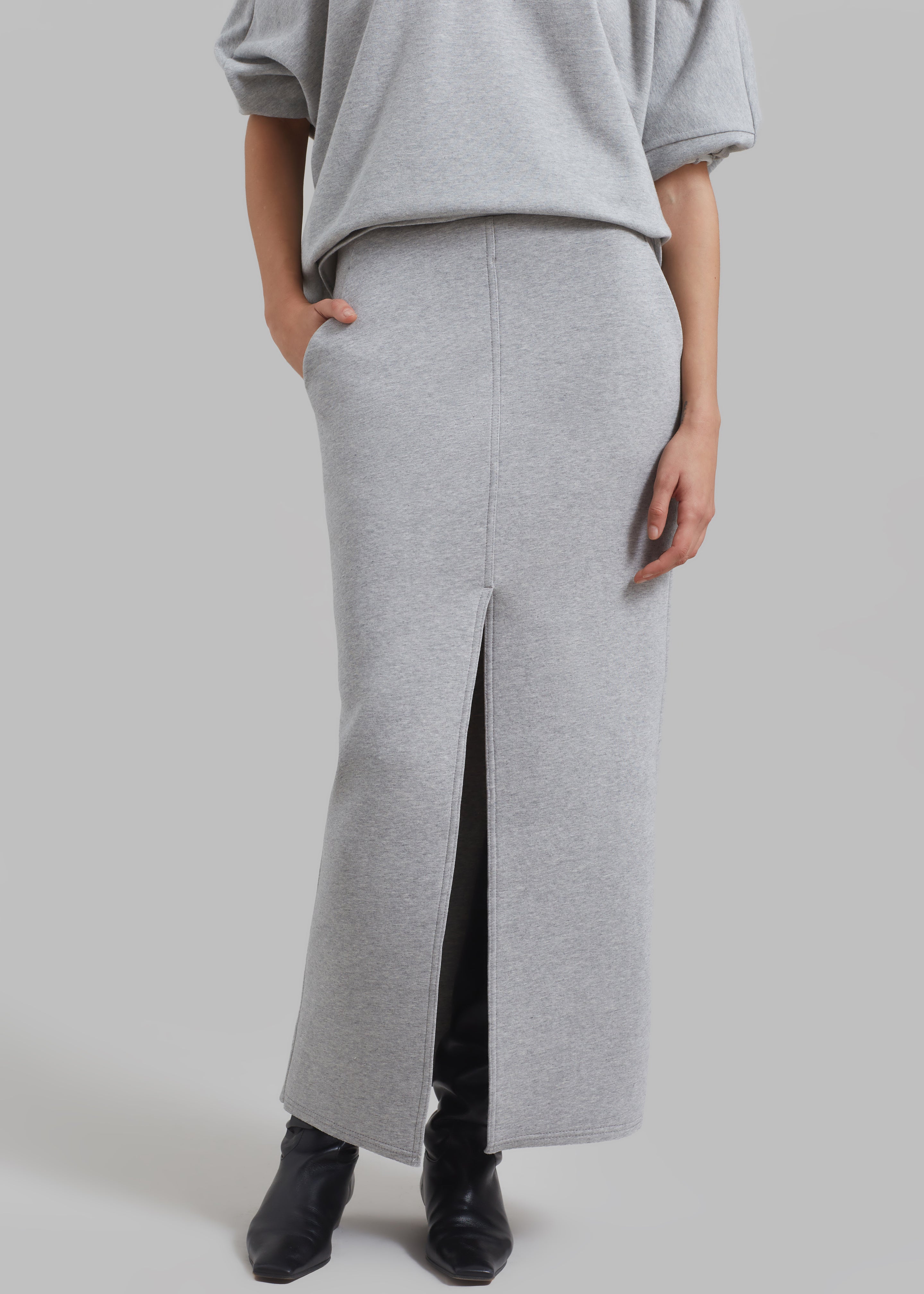 Dana Midi Skirt - Grey - 2