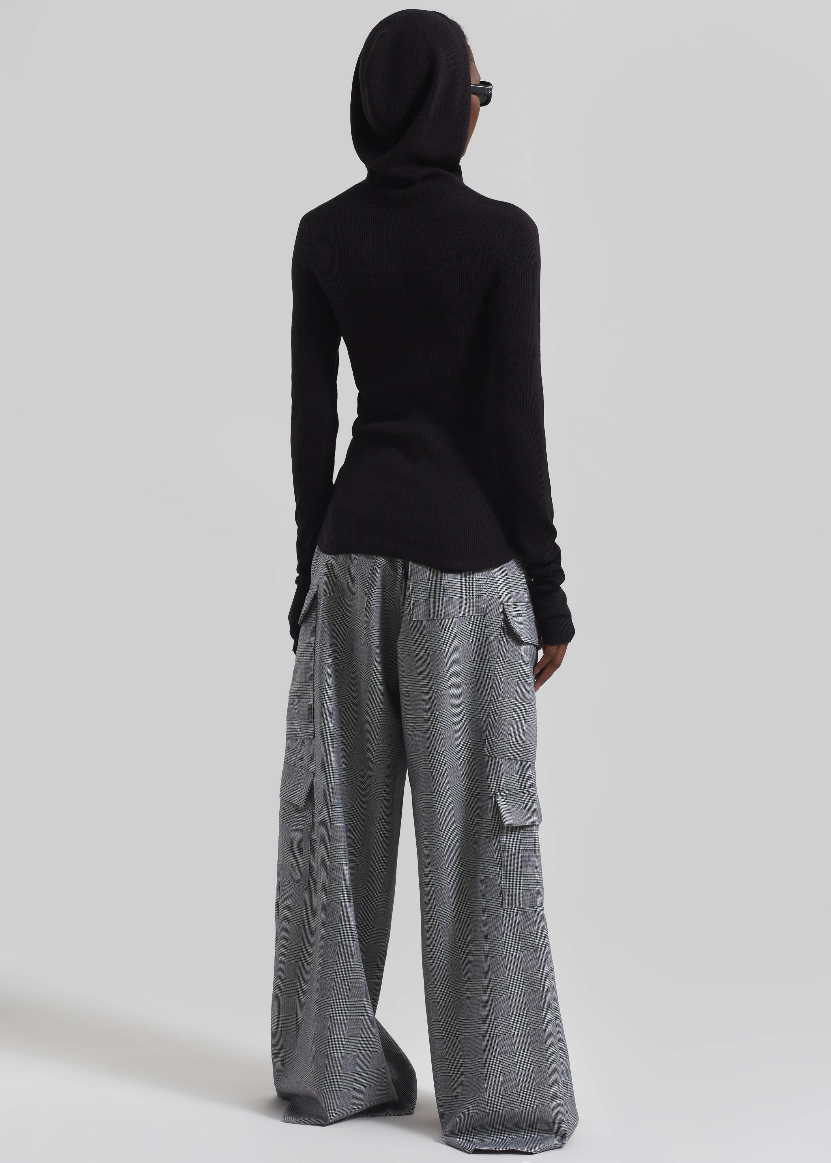 Danae Hooded Knit Top - Black - 10