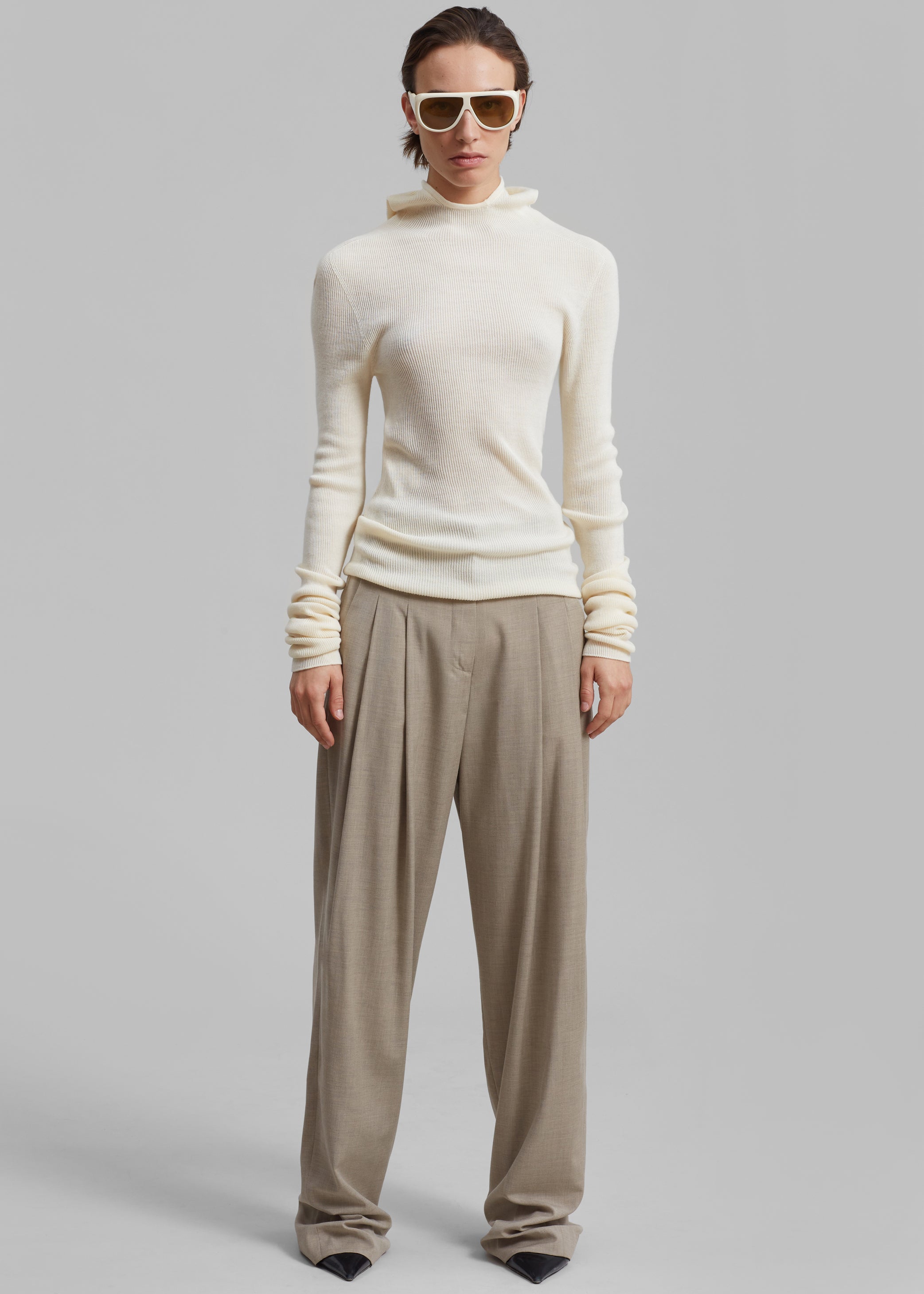 Shop the look image for Danae Hooded Knit Top - Off White