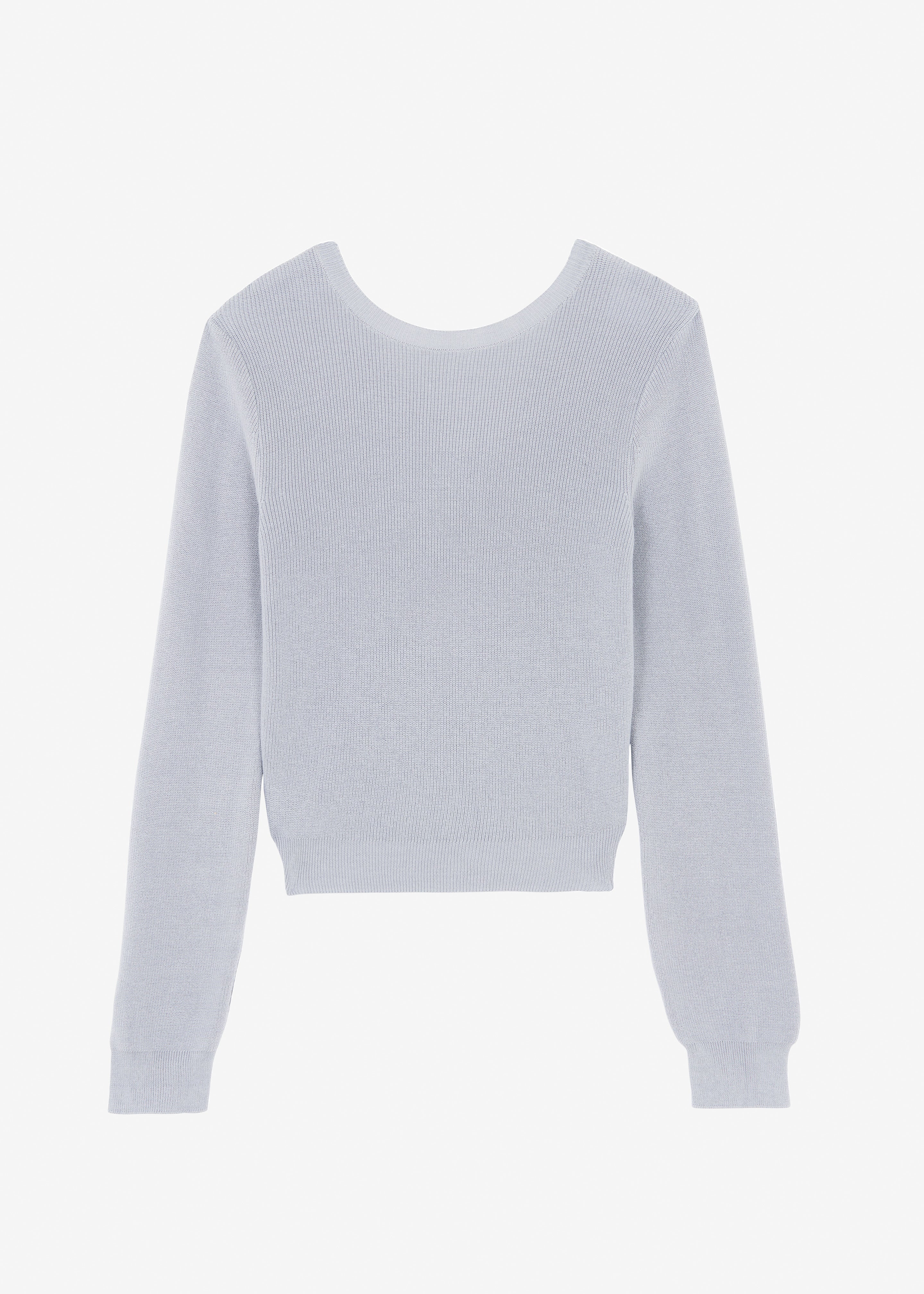 Darcey Twisted Knit Top - Light Grey - 5