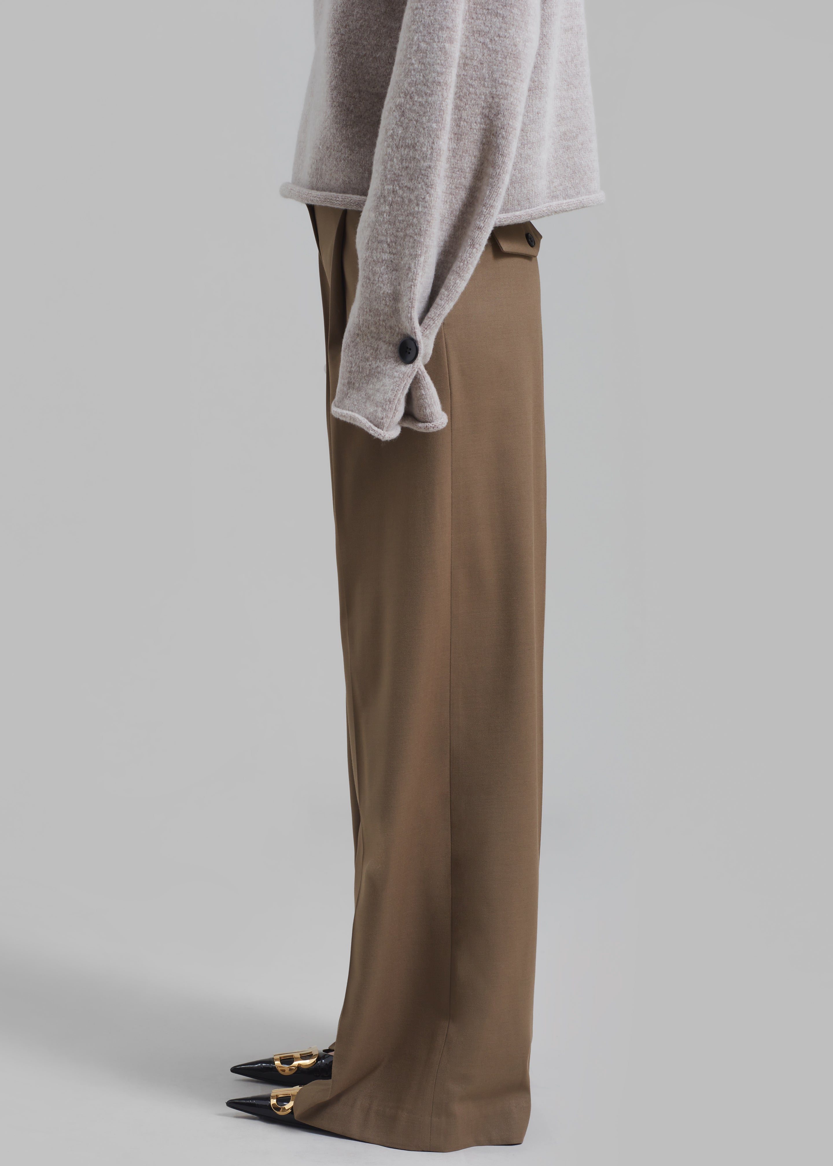 Dariel Pleated Trousers - Taupe - 3
