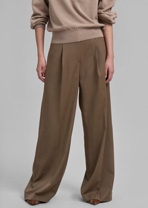 Dariel Pleated Trousers - Taupe
