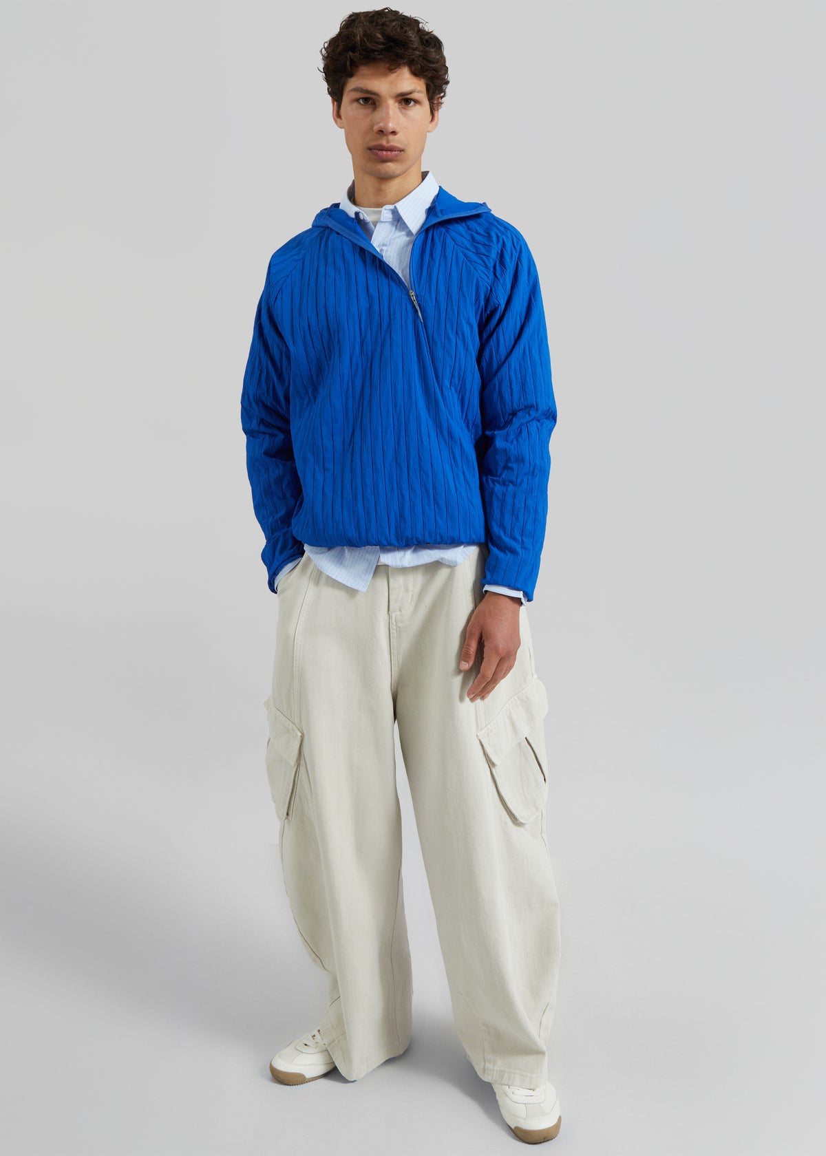 Dario Textured Hoodie - Cobalt - 1