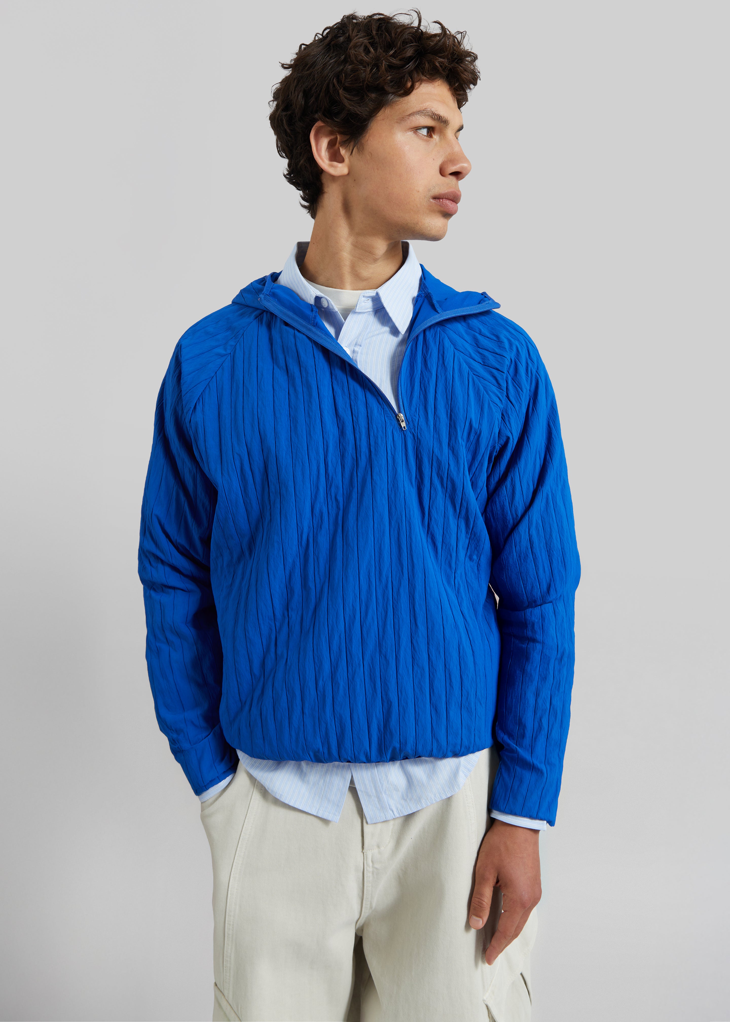 Dario Textured Hoodie - Cobalt - 2