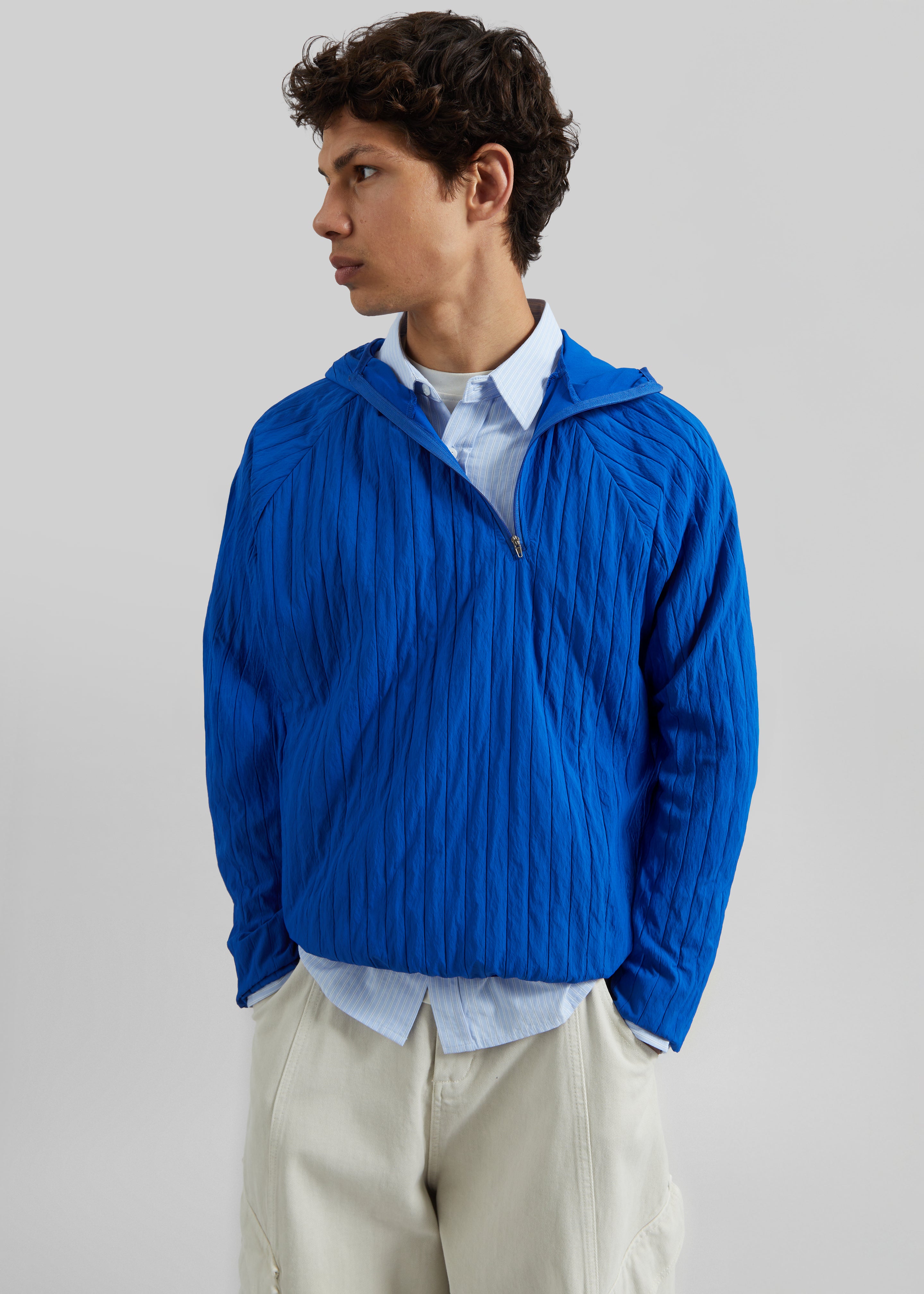Dario Textured Hoodie - Cobalt - 4
