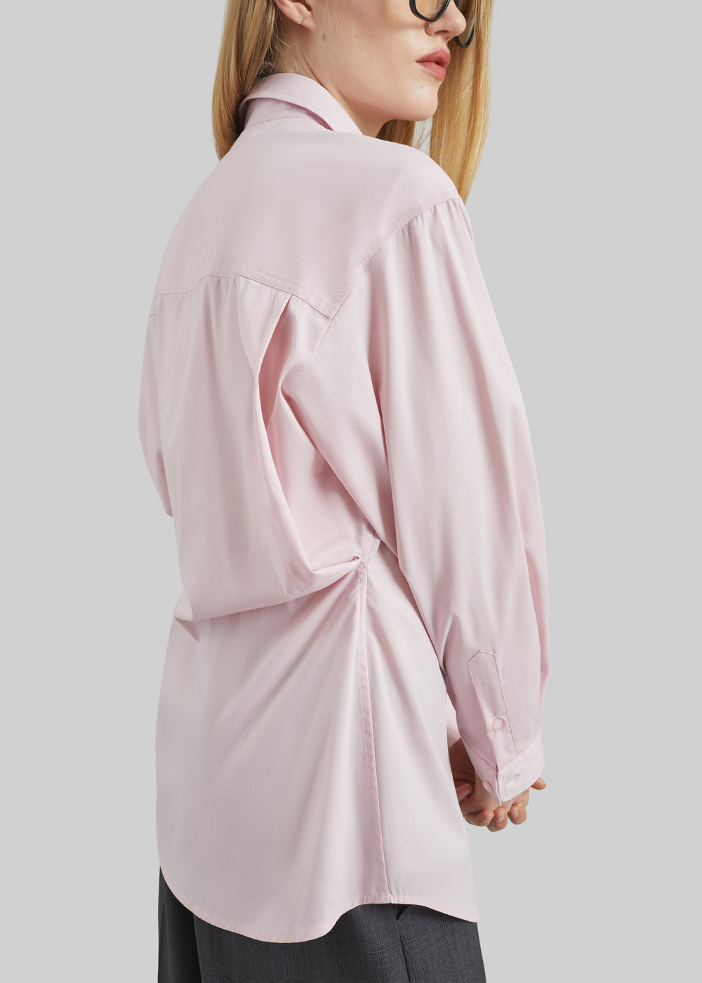 Darkpark Anne Light Cotton Popeline Tailored Shirt - Pink - 1