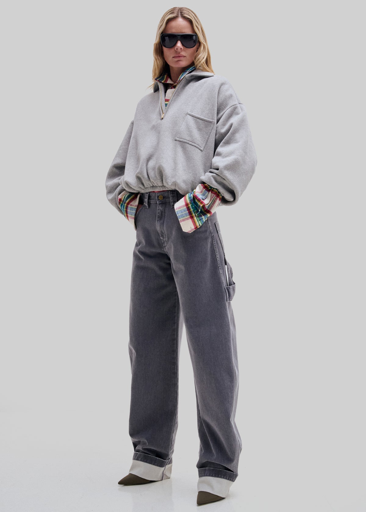 Darkpark Audrey Barrel Leg Carpenter Denim - Grey Antracite - 3