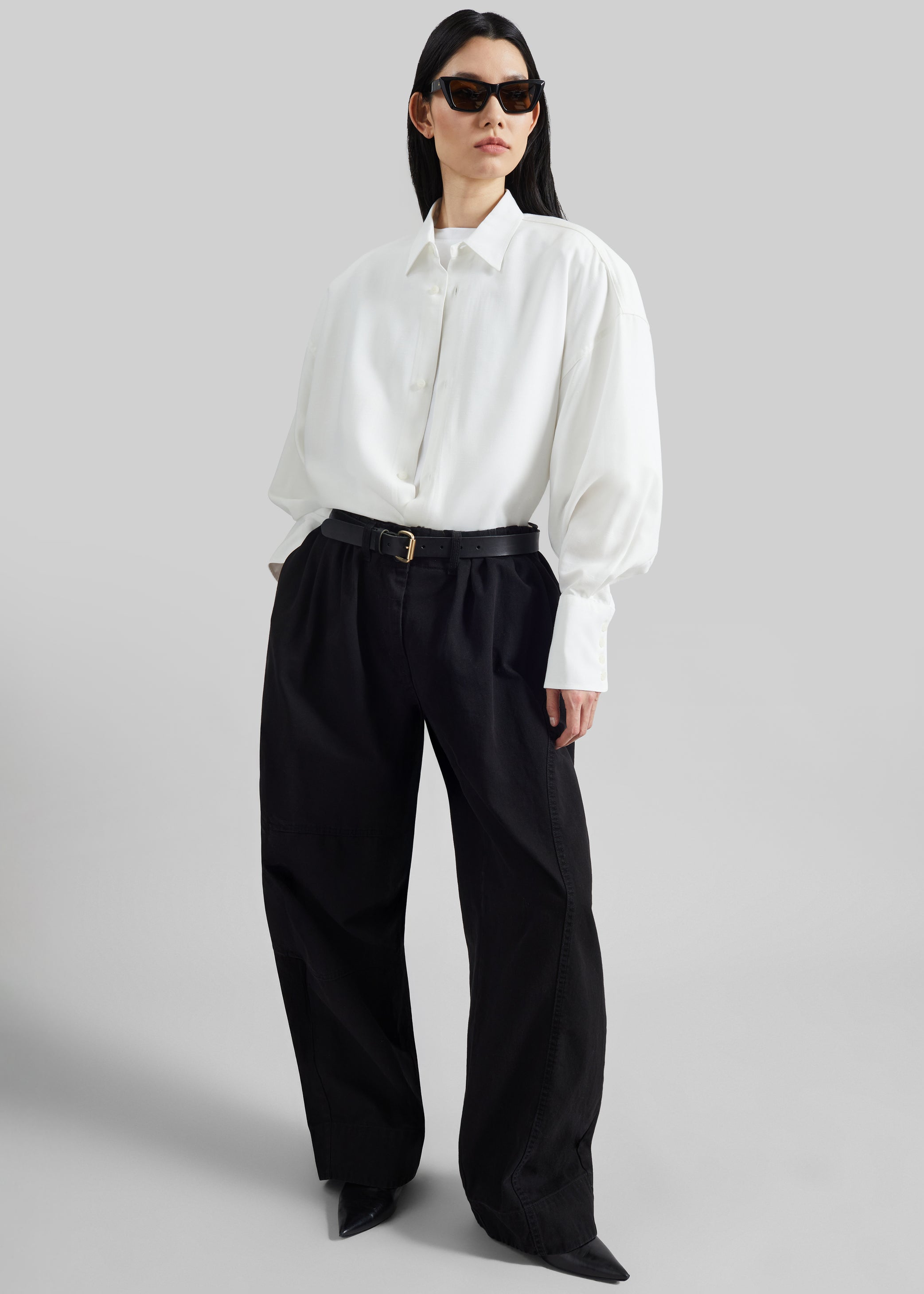 Shop the look image for Darkpark Carla Oversize Viscose Gauze Shirt - Sugar White