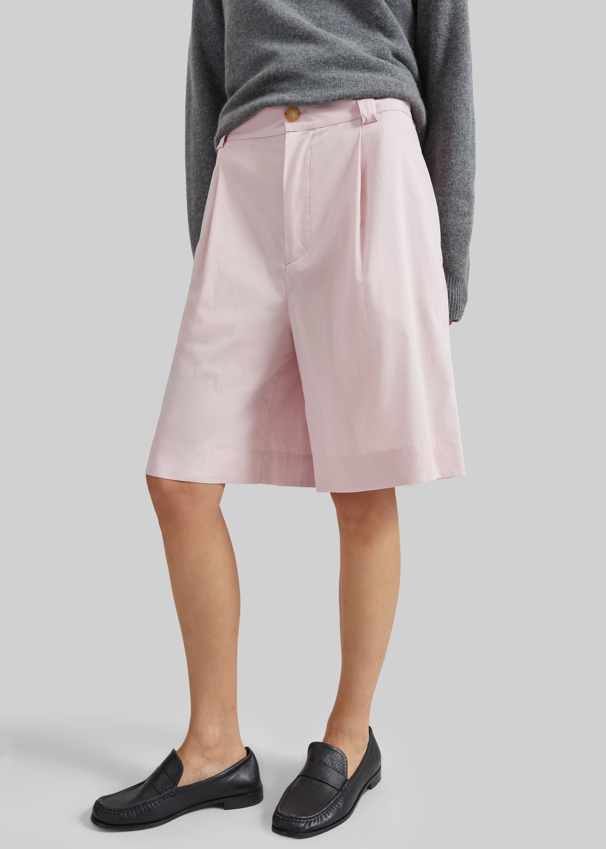 Darkpark Danielle Light Popeline Wide-Leg Shorts - Pink - 3