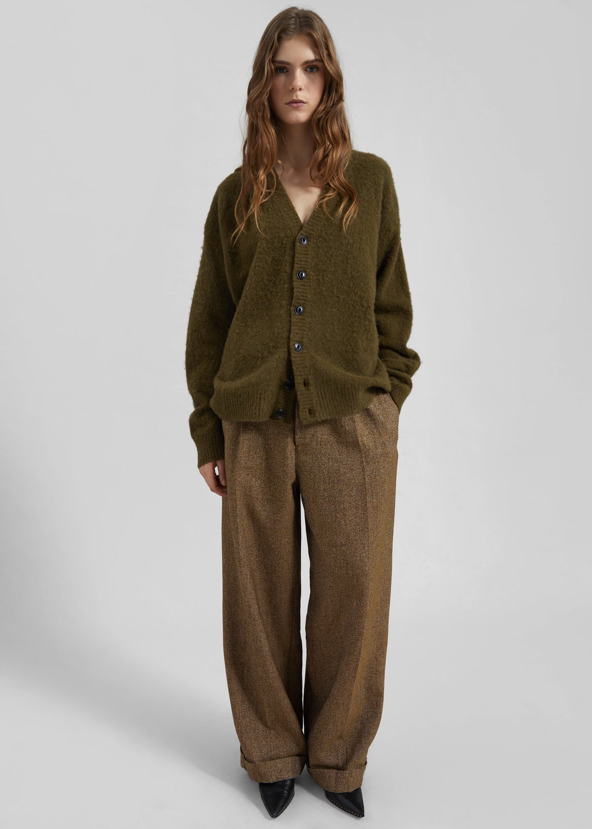 Darkpark Danielle Wide-Leg Wool Melange Trousers - Mustard - 7