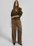 Darkpark Danielle Wide-Leg Wool Melange Trousers - Mustard