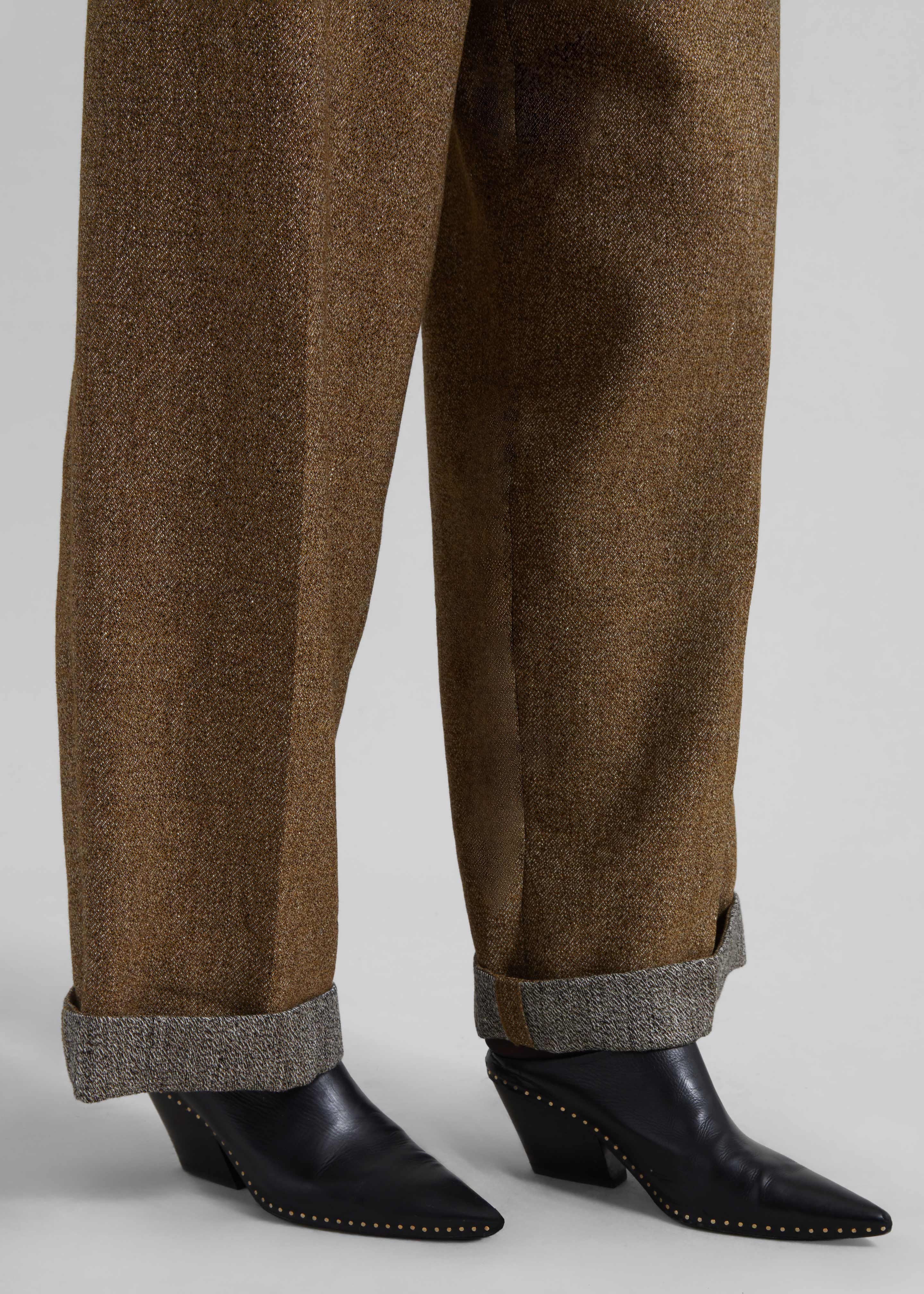 Darkpark Danielle Wide-Leg Wool Melange Trousers - Mustard - 3