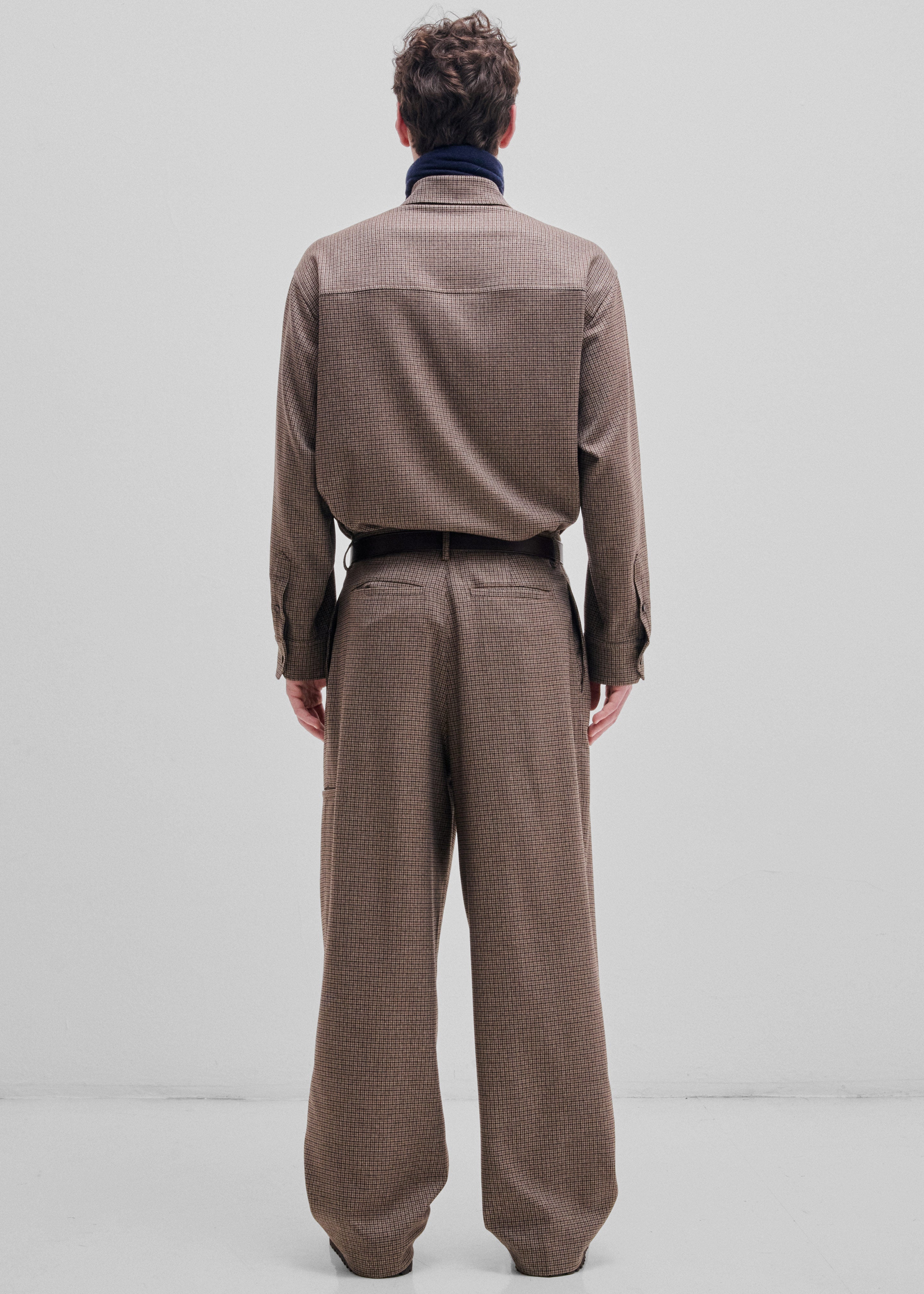 Darkpark Davide Pied De Poule Trousers - Beige/Brown/Black