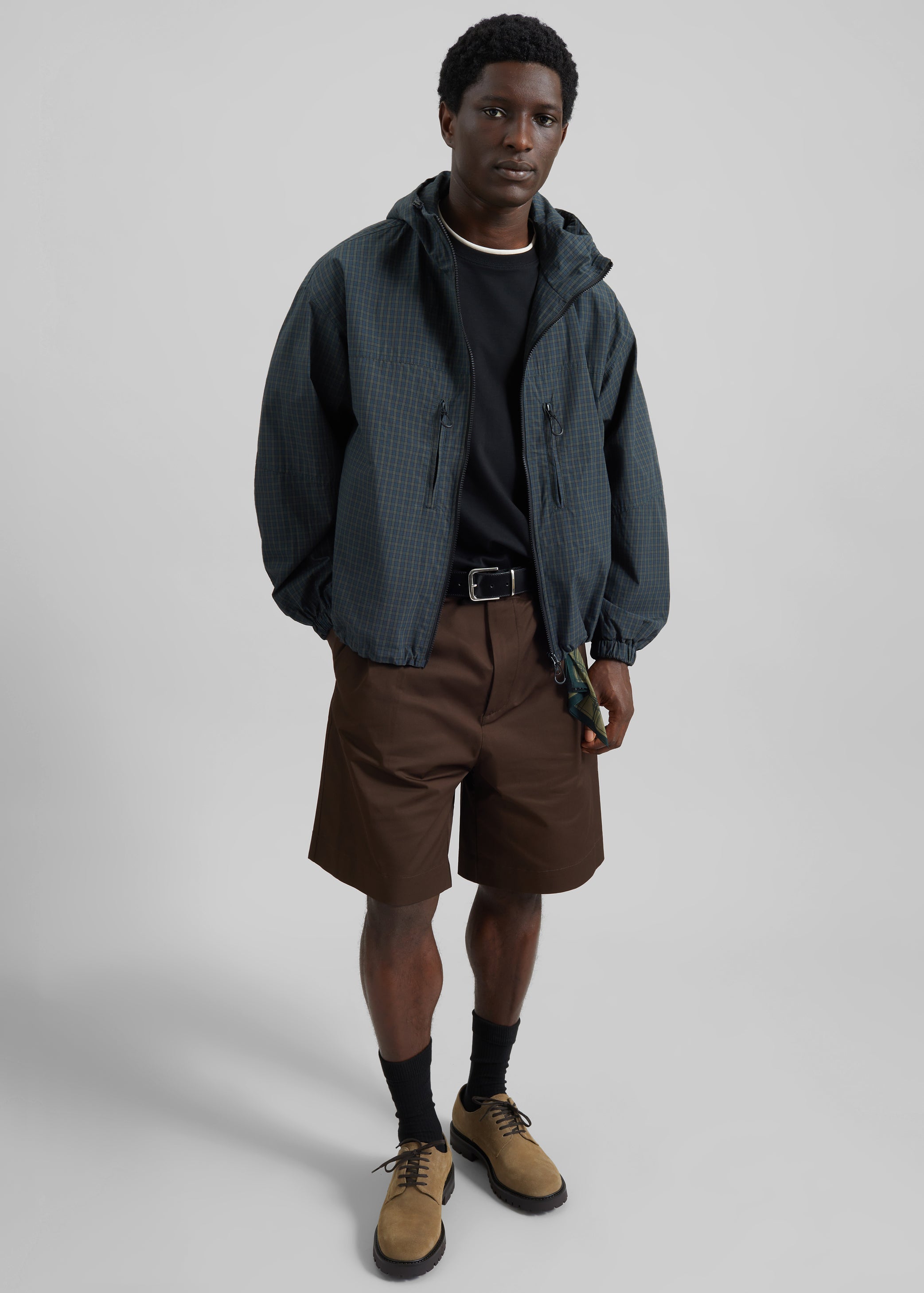 Shop the look image for Darkpark Denis Wide-Leg Shorts - Dark Brown