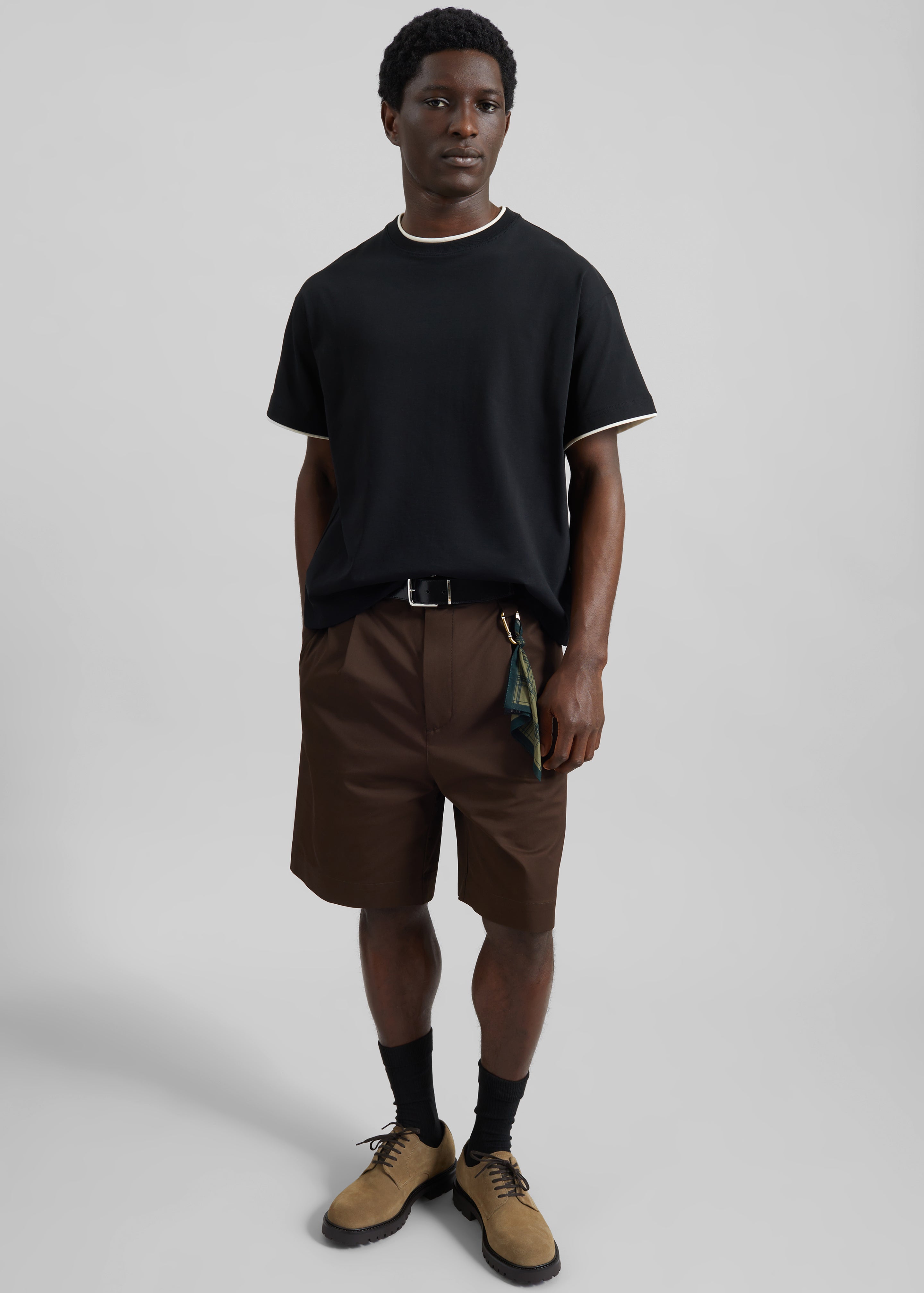 Amomento Two Tuck Wide Shorts - Brown – The Frankie Shop