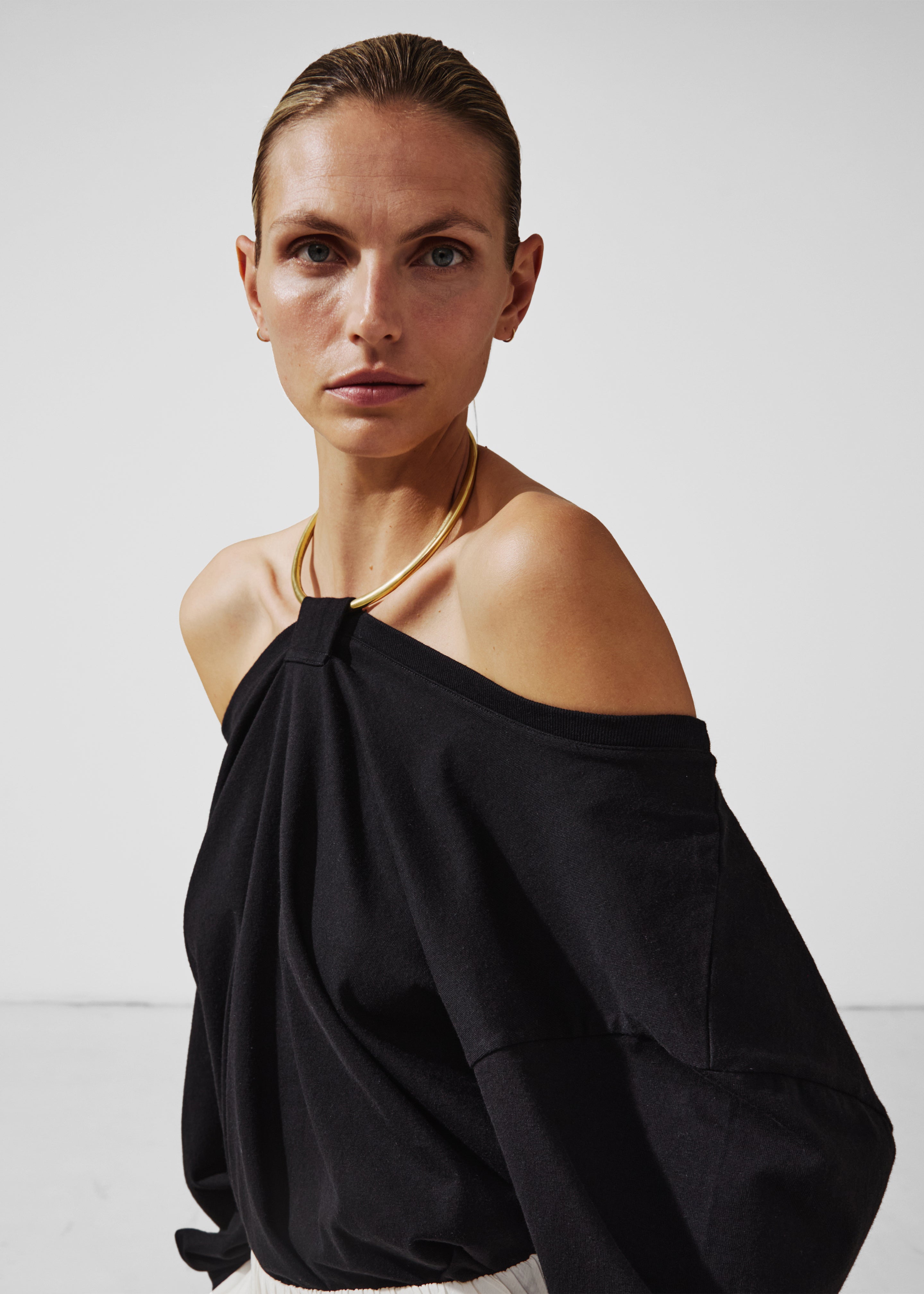 Darkpark Erin Necklace Off-Shoulder Top - Black - 1