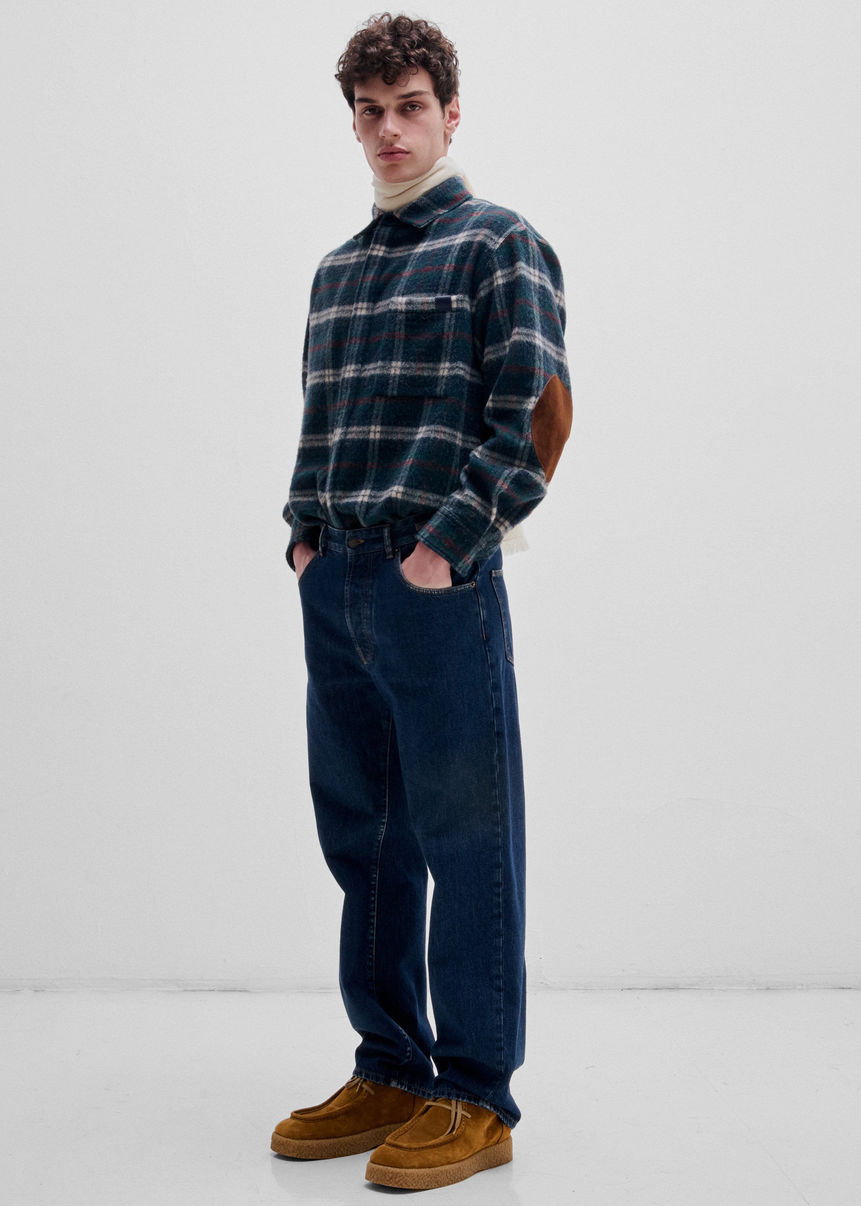 Darkpark Ethan Japanese Wool Shirt - Green/White/Red/Blue