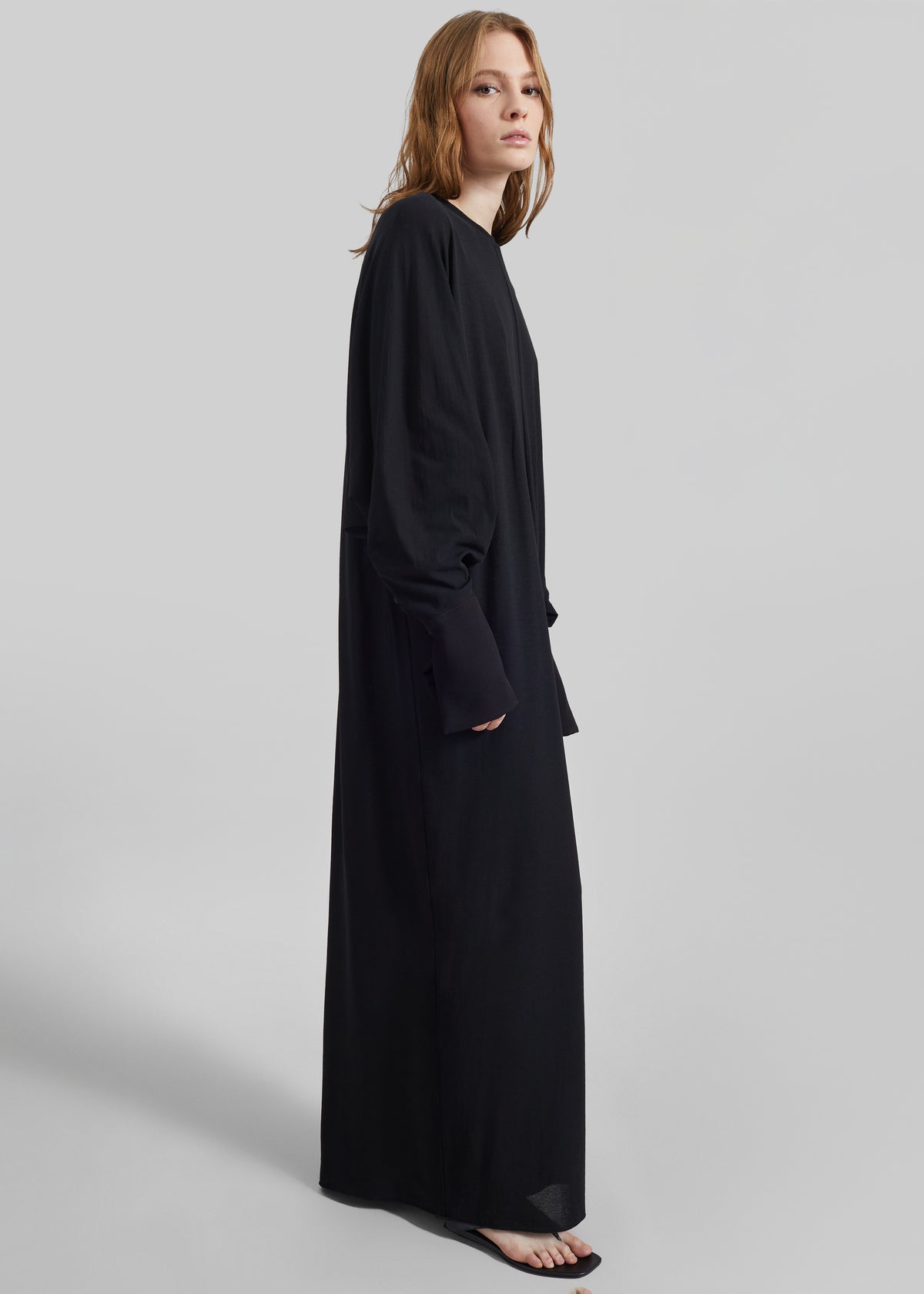 Darkpark Frida Light Jersey Cuff Long Sleeve Dress - Black - 5