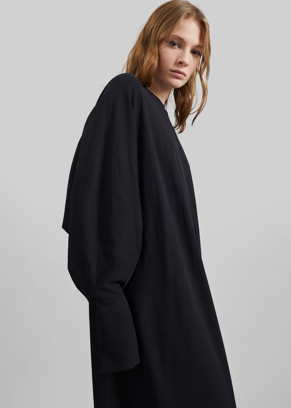 Darkpark Frida Light Jersey Cuff Long Sleeve Dress - Black - 4