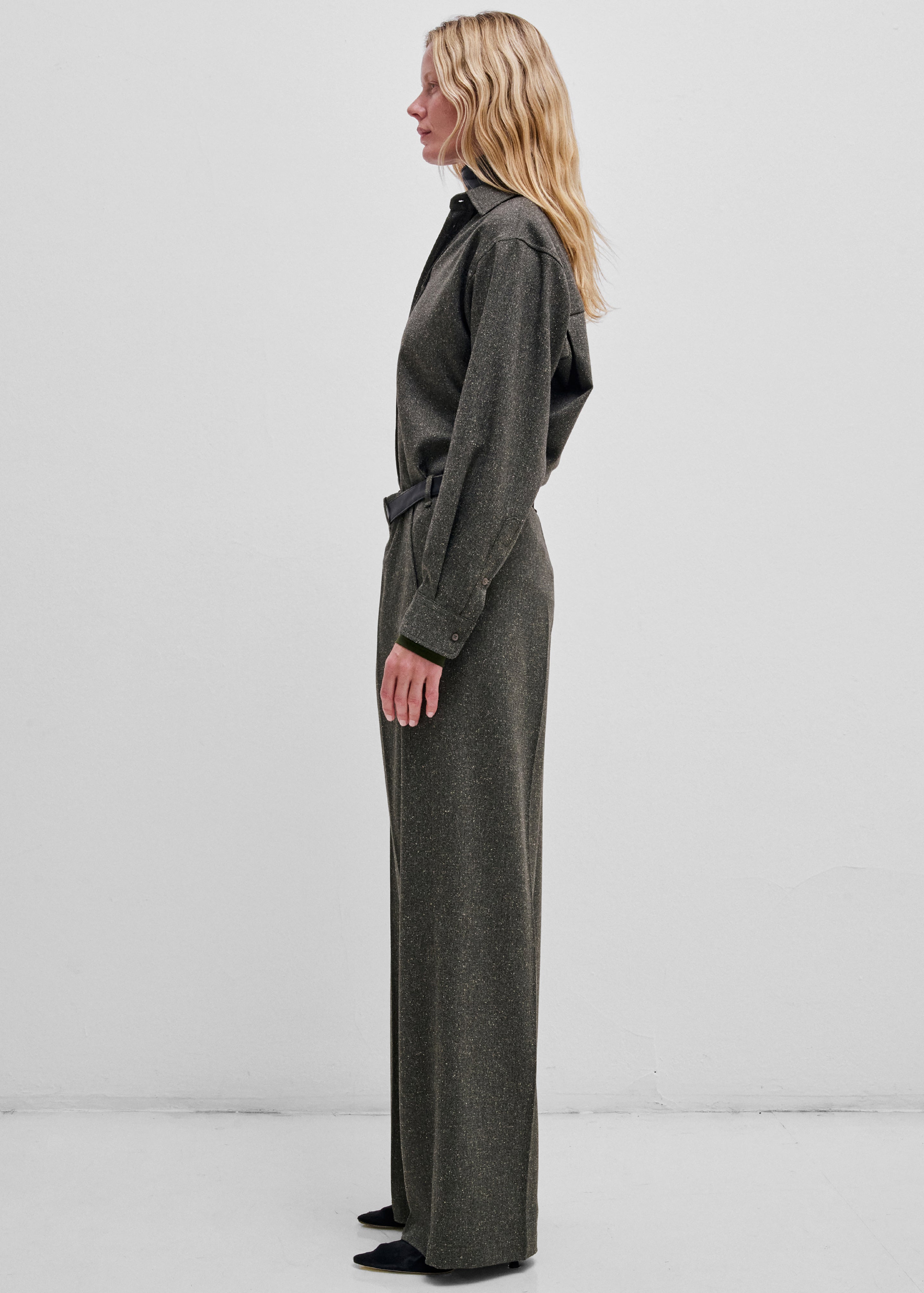 Darkpark Gaia Wide Leg Pants With Belt - Green - 4