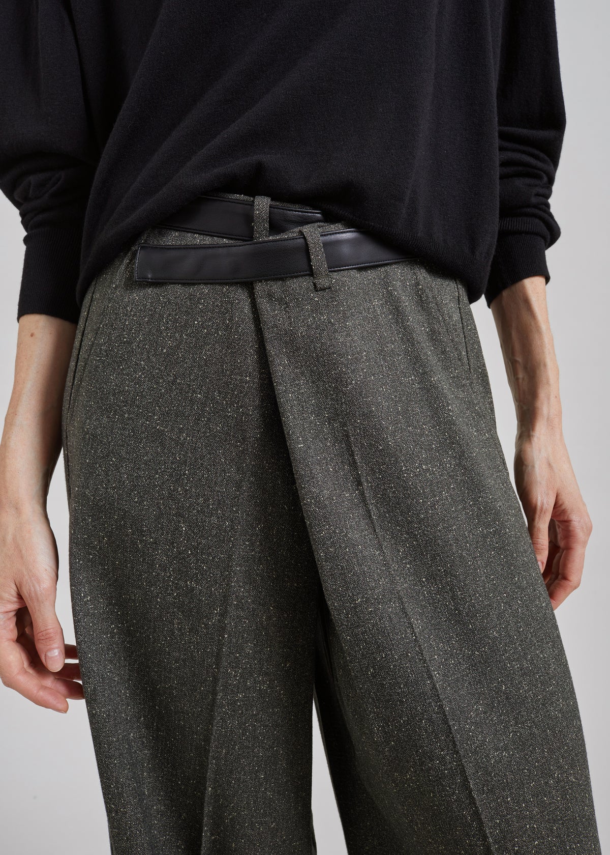 Darkpark Gaia Wide Leg Pants With Belt - Green