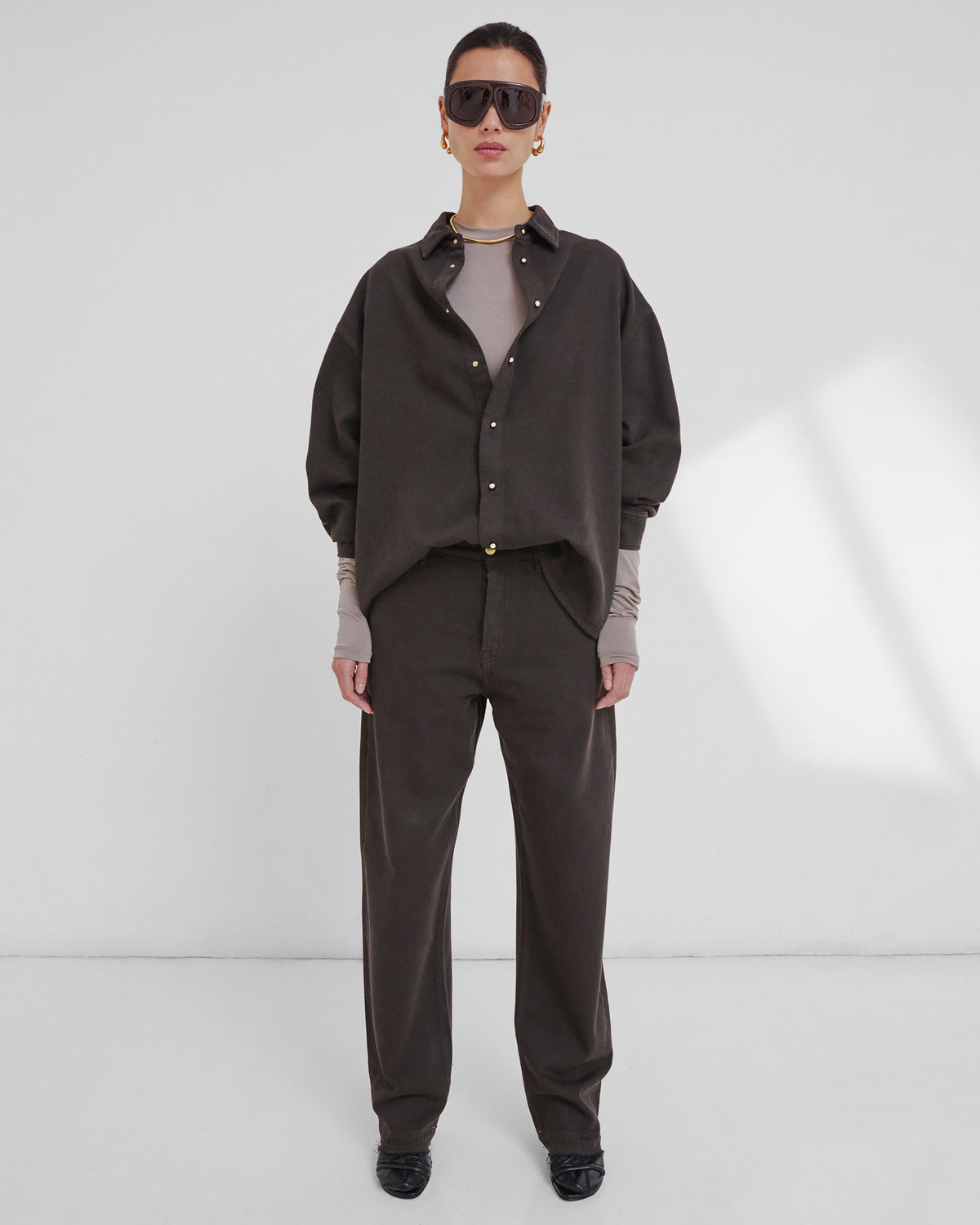 Darkpark Gale Relaxed Fit Denim - Dark Brown - 1