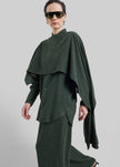 Darkpark Georgia Detachable Scarf Wool Shirt - Green