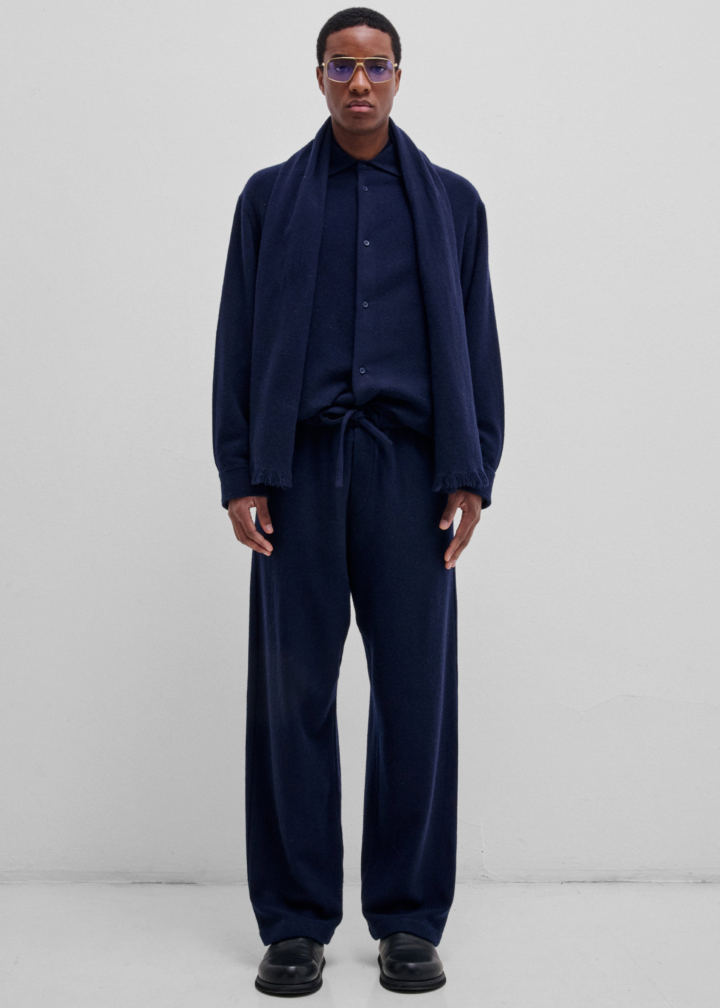 Darkpark Ian Cashmere Wool Jogger Fit Pants - Blue Navy