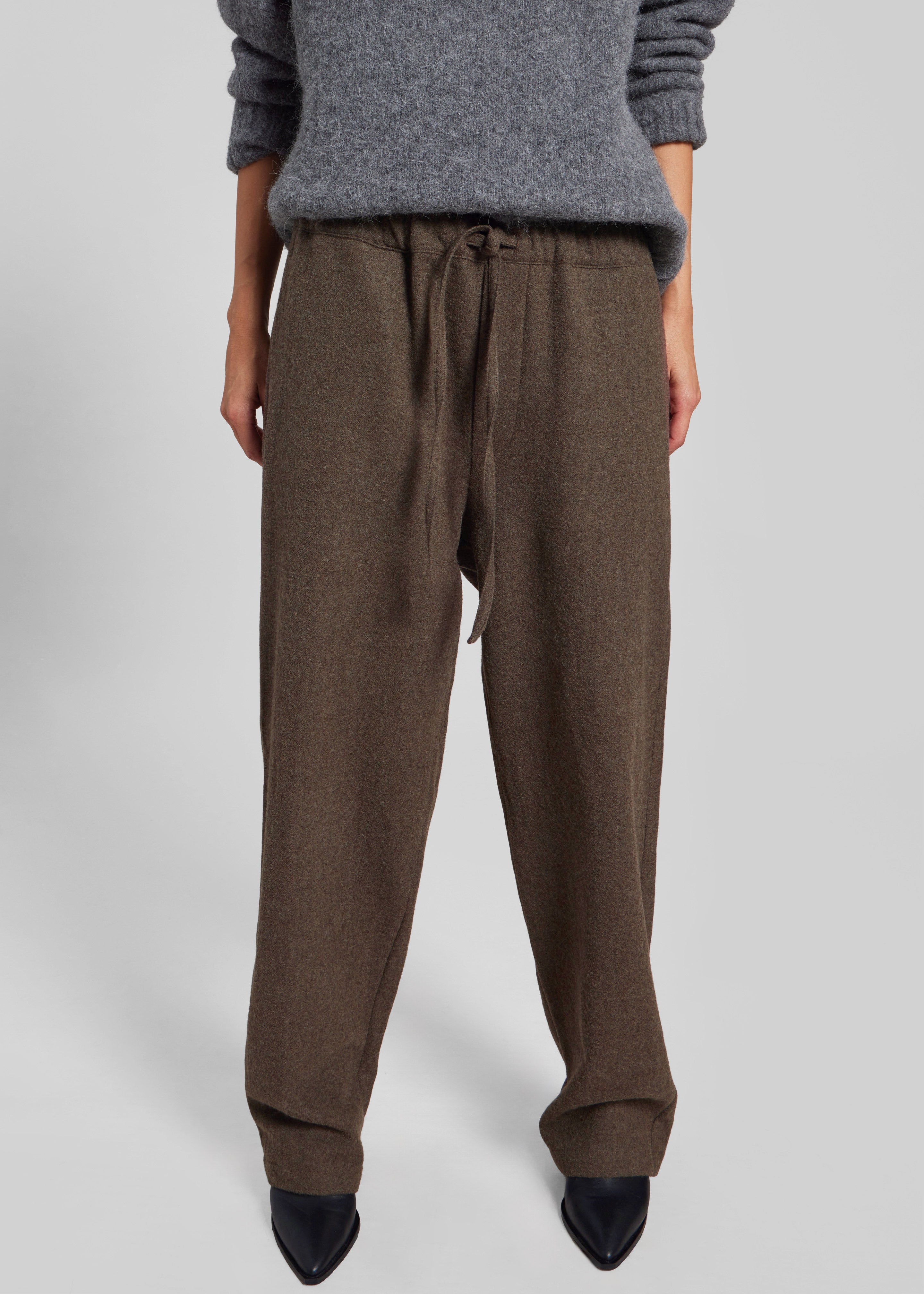 Darkpark Ian Japanese Light Wool Jogger Fit Pants - Military Green - 4