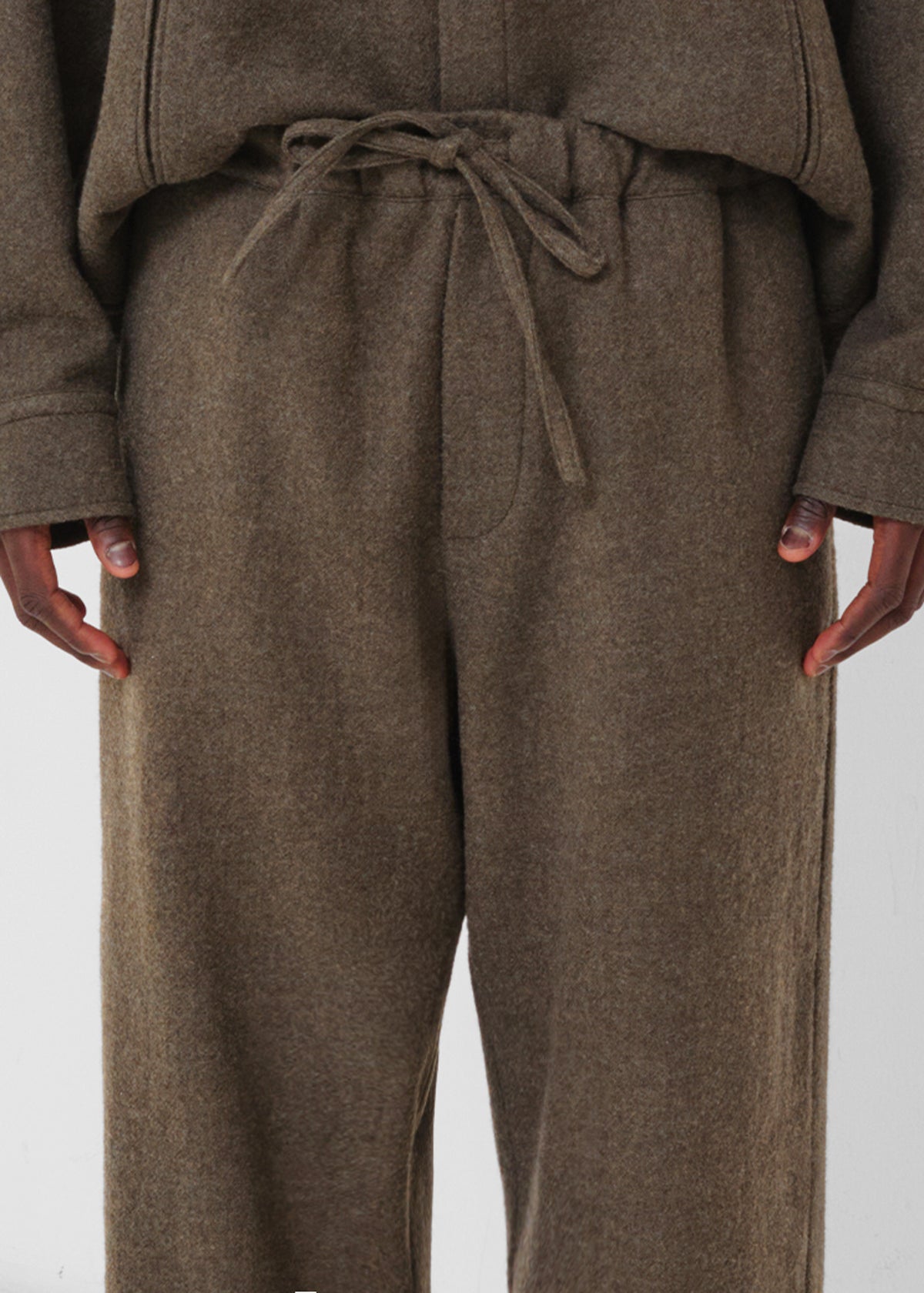 Darkpark Ian Japanese Light Wool Jogger Fit Pants - Military Green - 9